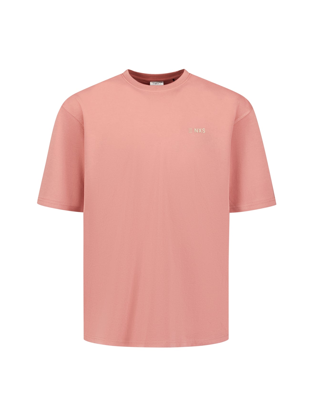 crewneck T-shirt met korte mouwen en rugprint | Coral