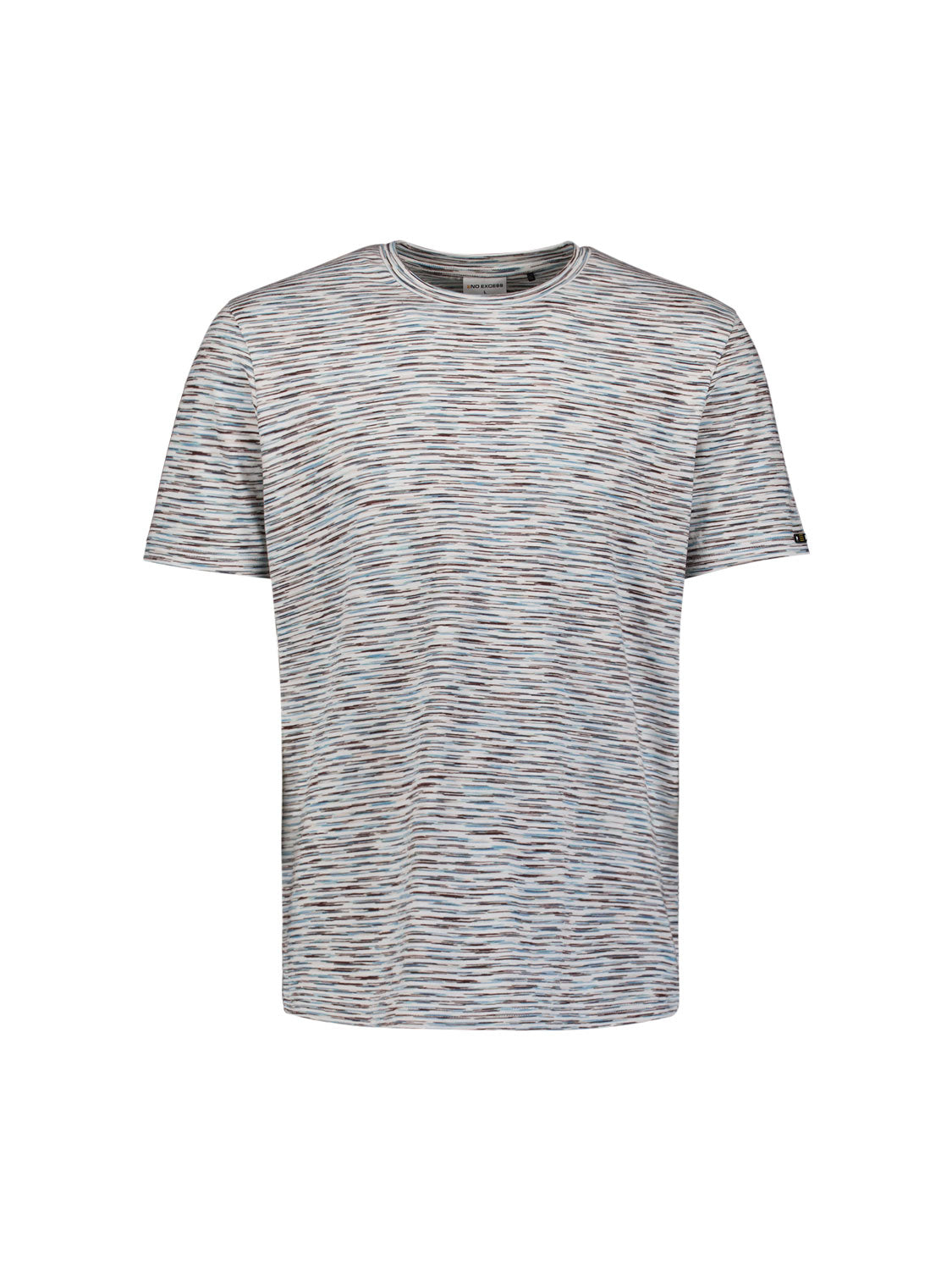 Gestreepte T-shirt met ronde hals en korte mouwen | White