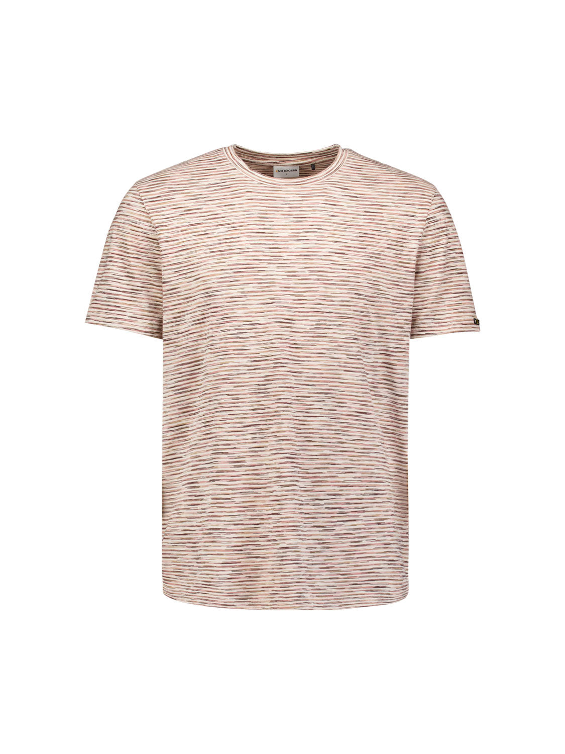 Gestreepte T-shirt met ronde hals en korte mouwen | Stone