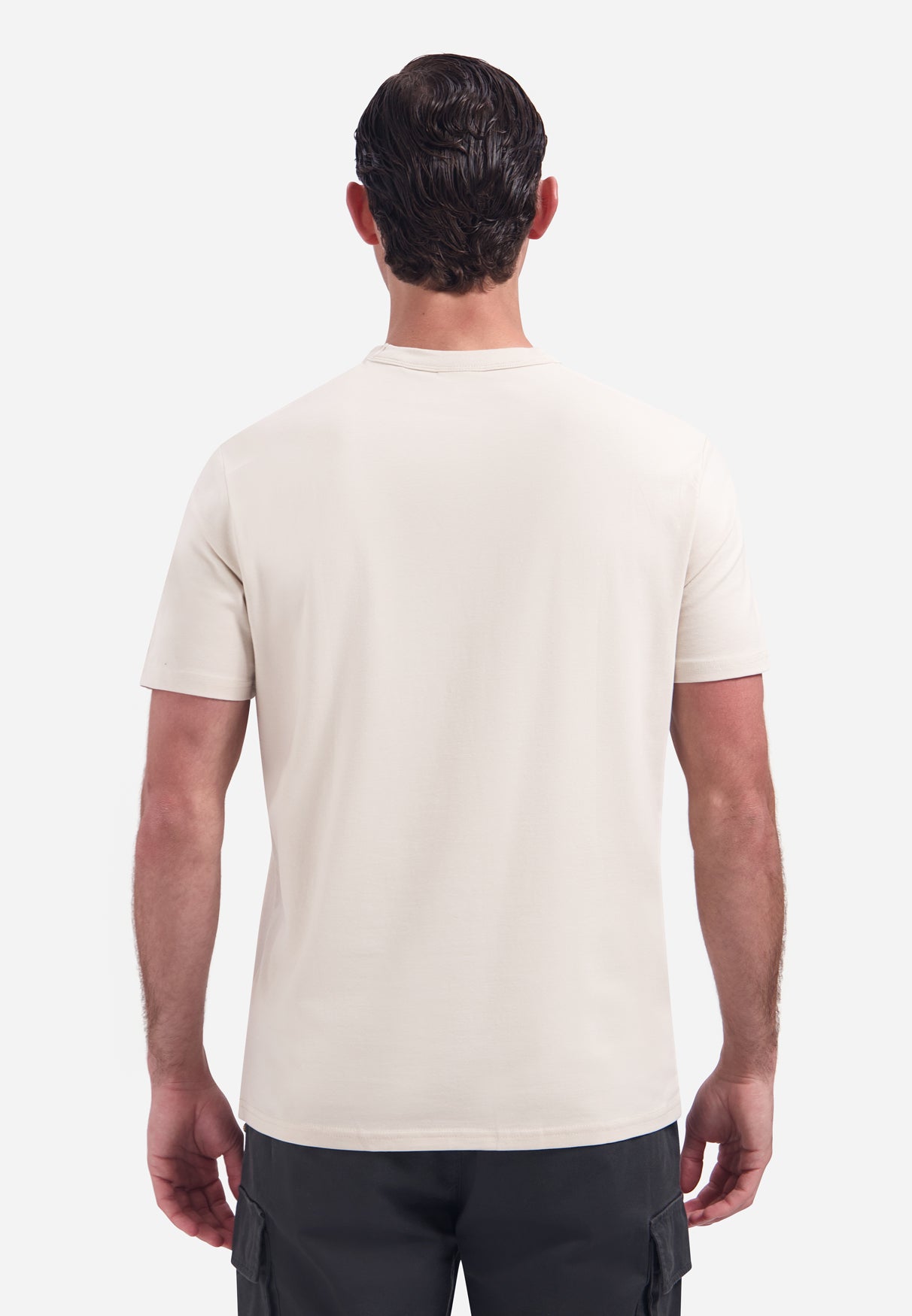 T-shirt met ronde hals en korte mouwen met print | Stone