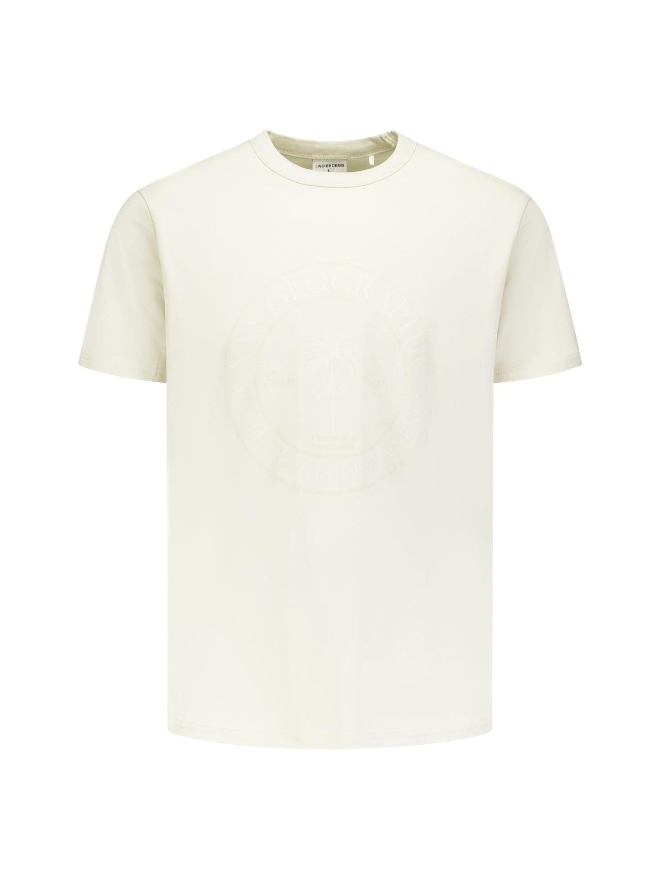 Gestreepte T-shirt met ronde hals en korte mouwen | White