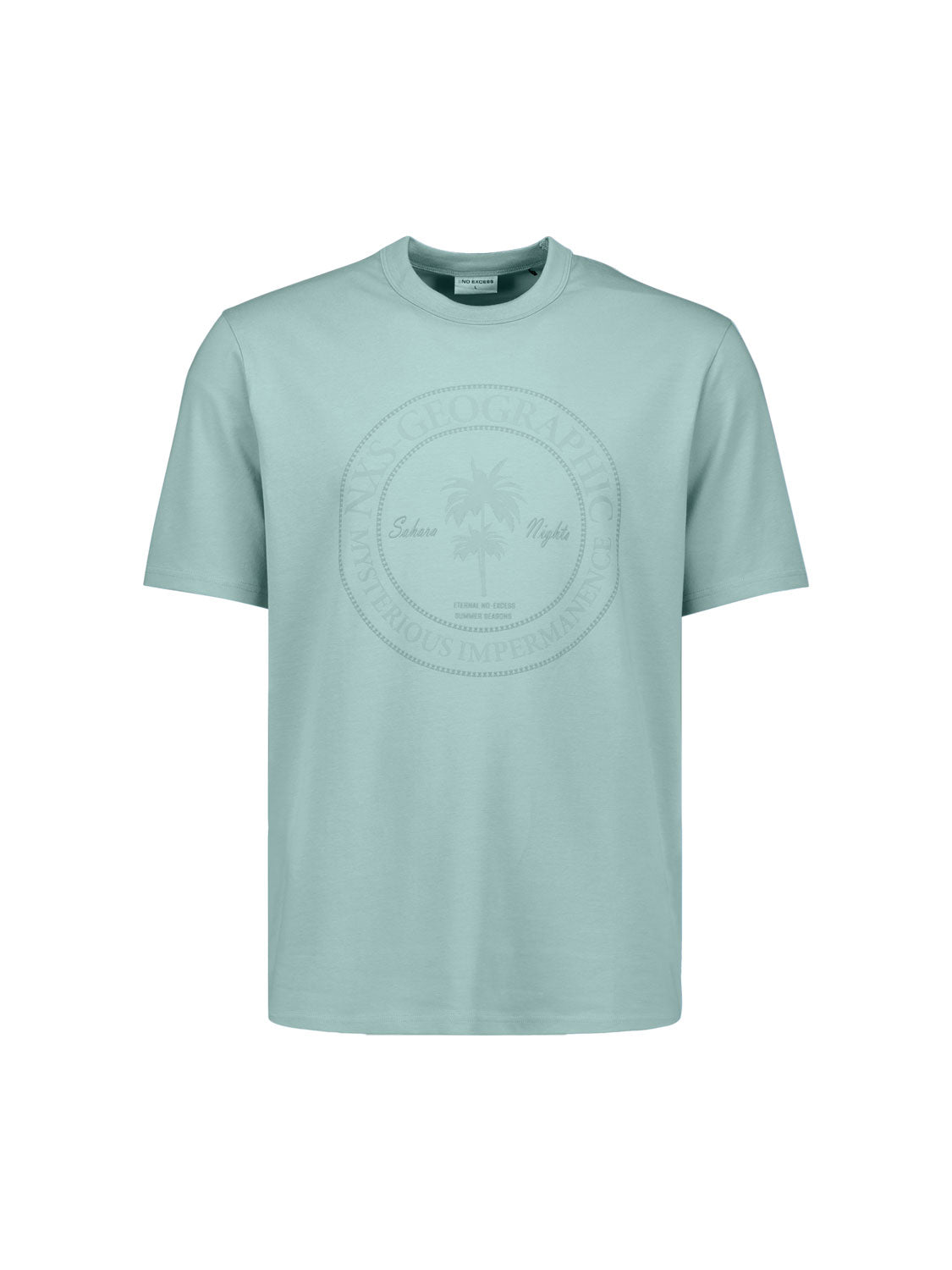 crewneck T-shirt met korte mouwen en print | Seablue