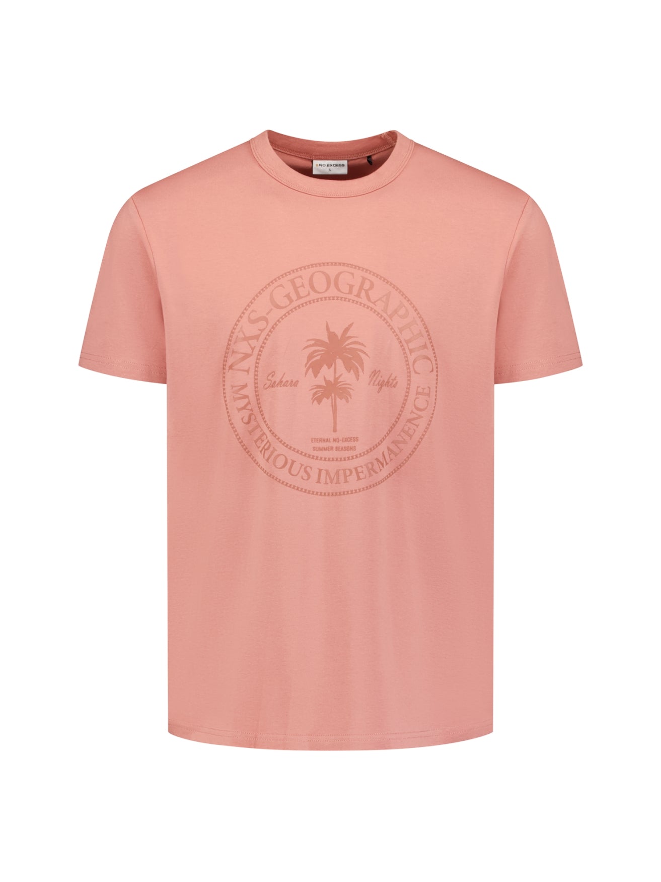 crewneck T-shirt met korte mouwen en print | Coral