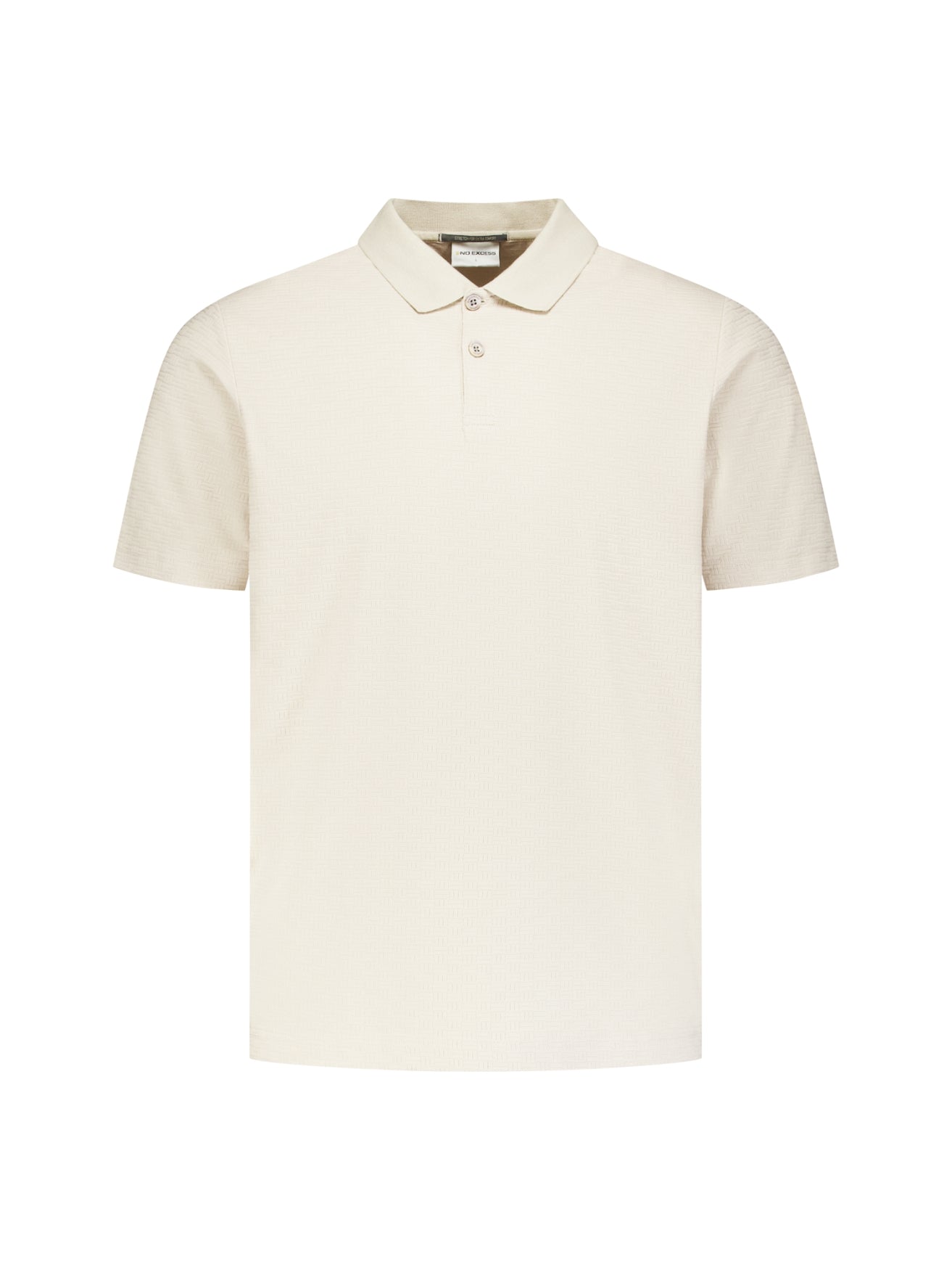 Gestructureerde V-hals polo met korte mouwen | Stone