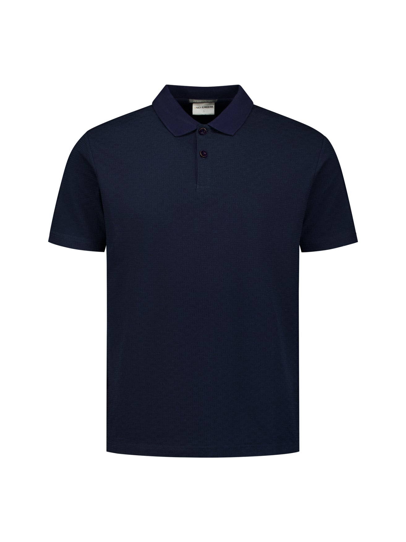 Gestructureerde V-hals polo met korte mouwen | Night