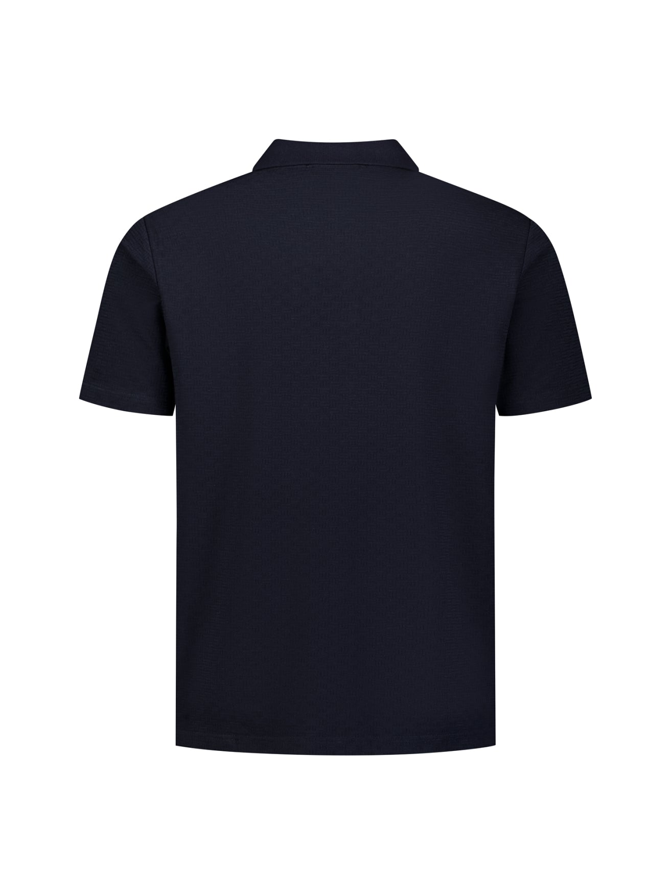 Gestructureerde V-hals polo met korte mouwen | Night