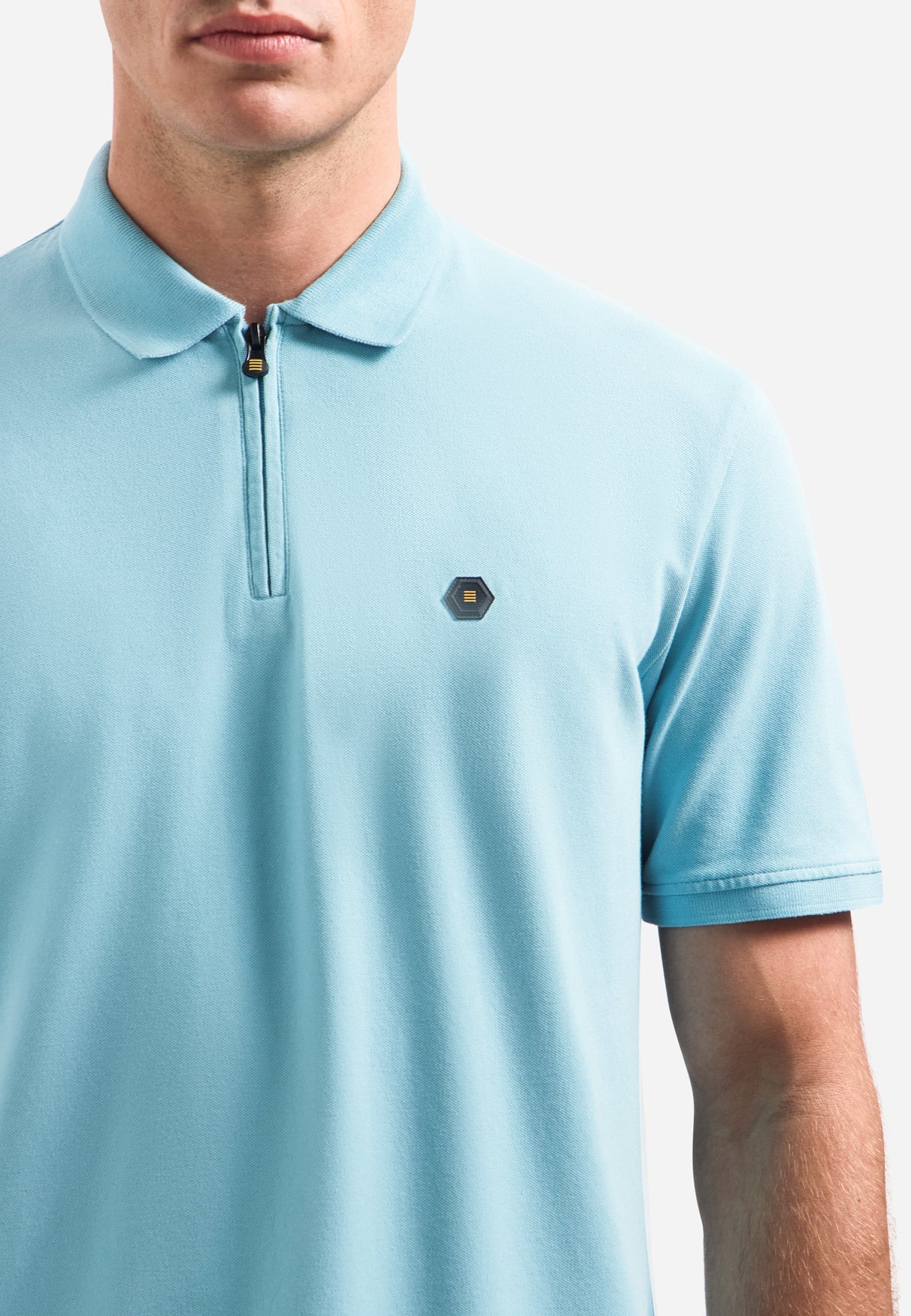 Halfzip polo met korte mouwen | Seablue