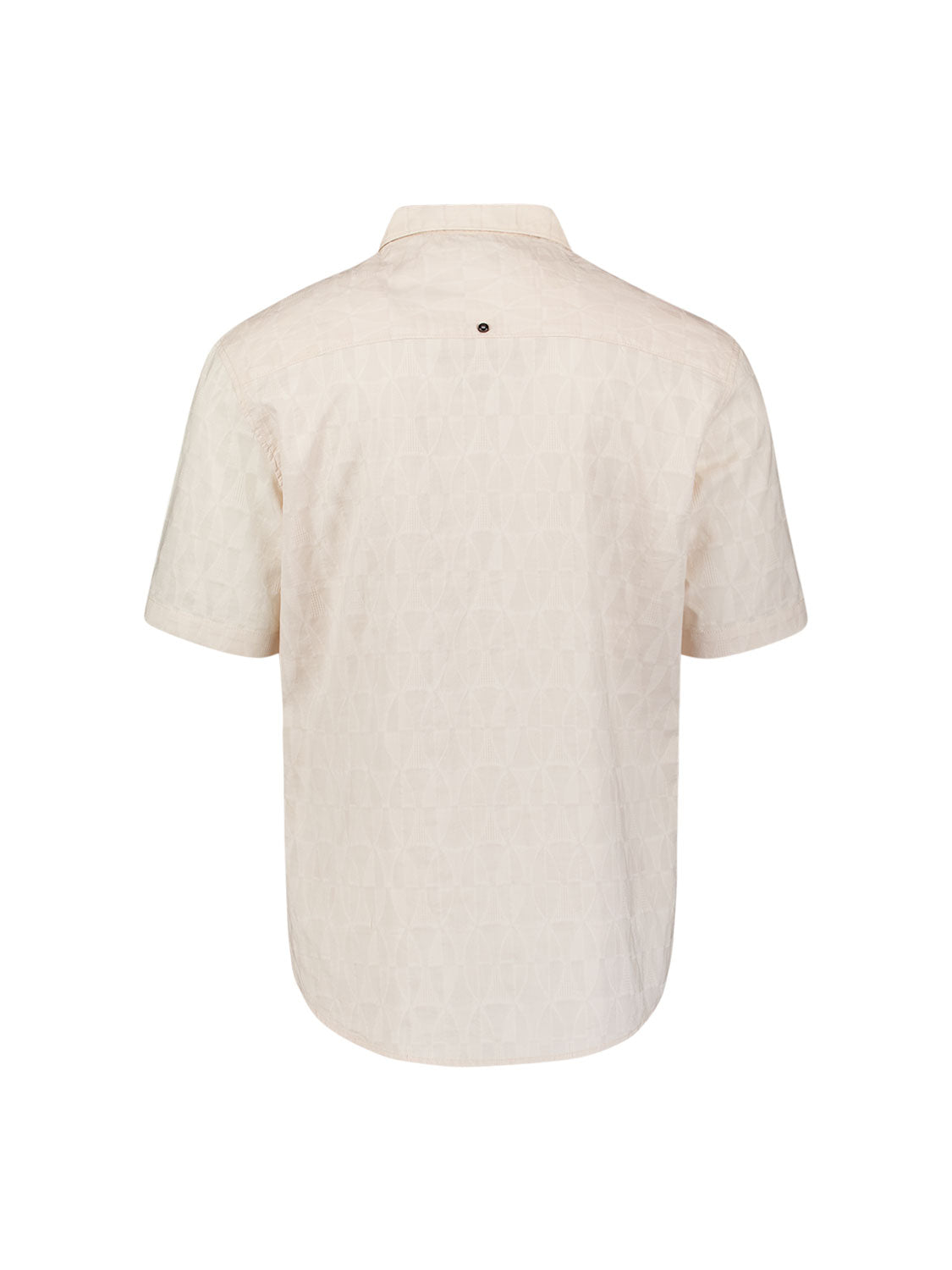 Jacquard overhemd met korte mouwen | Stone