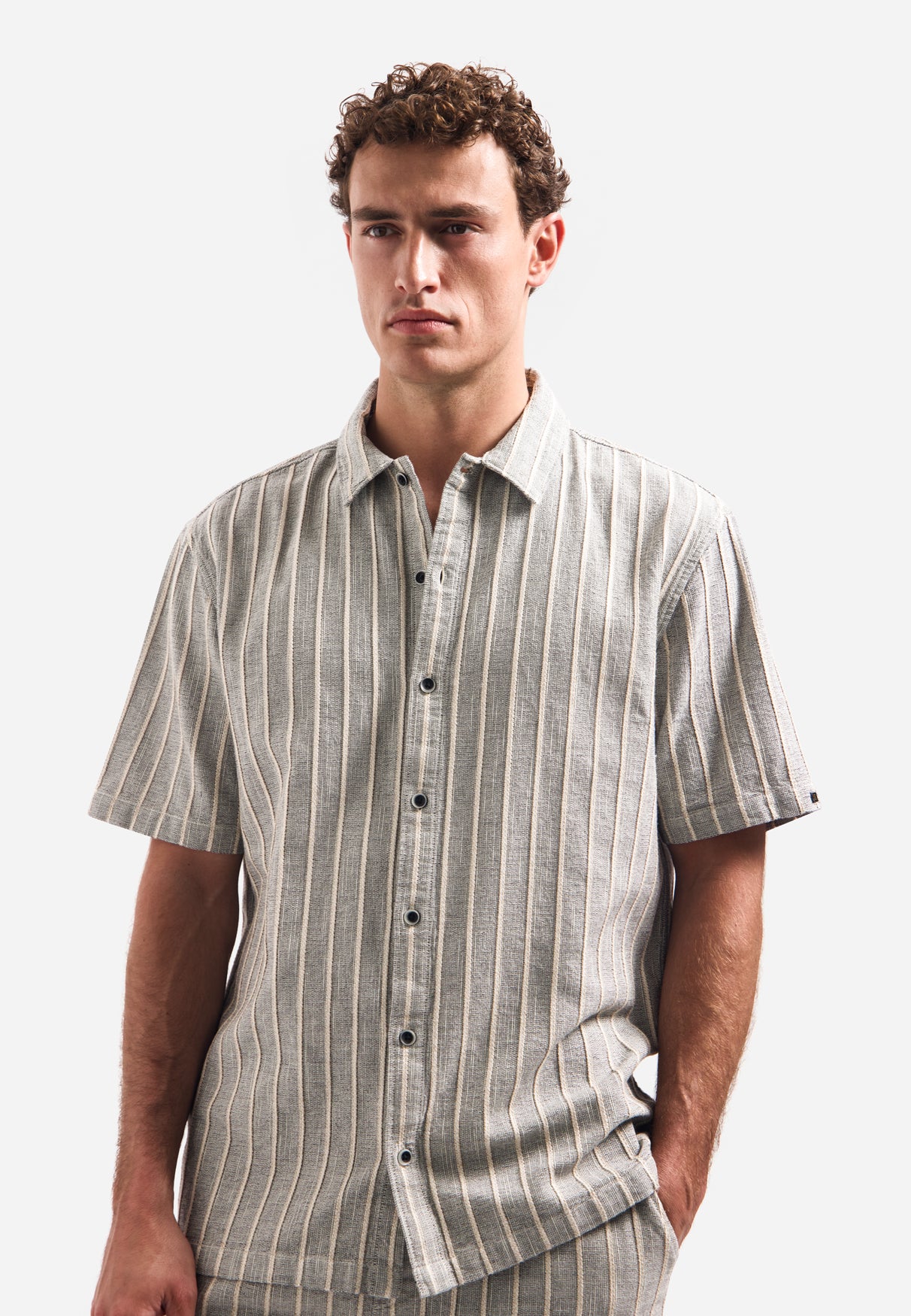Shirt met korte mouwen en strepen | Sand