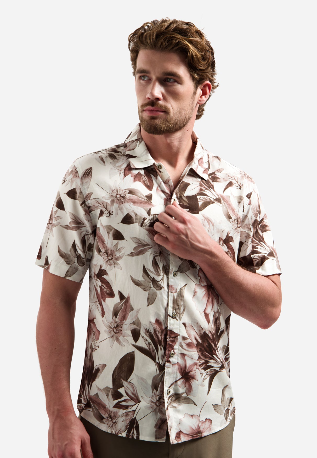 Shirt met korte mouwen en bloemenprint | Coral
