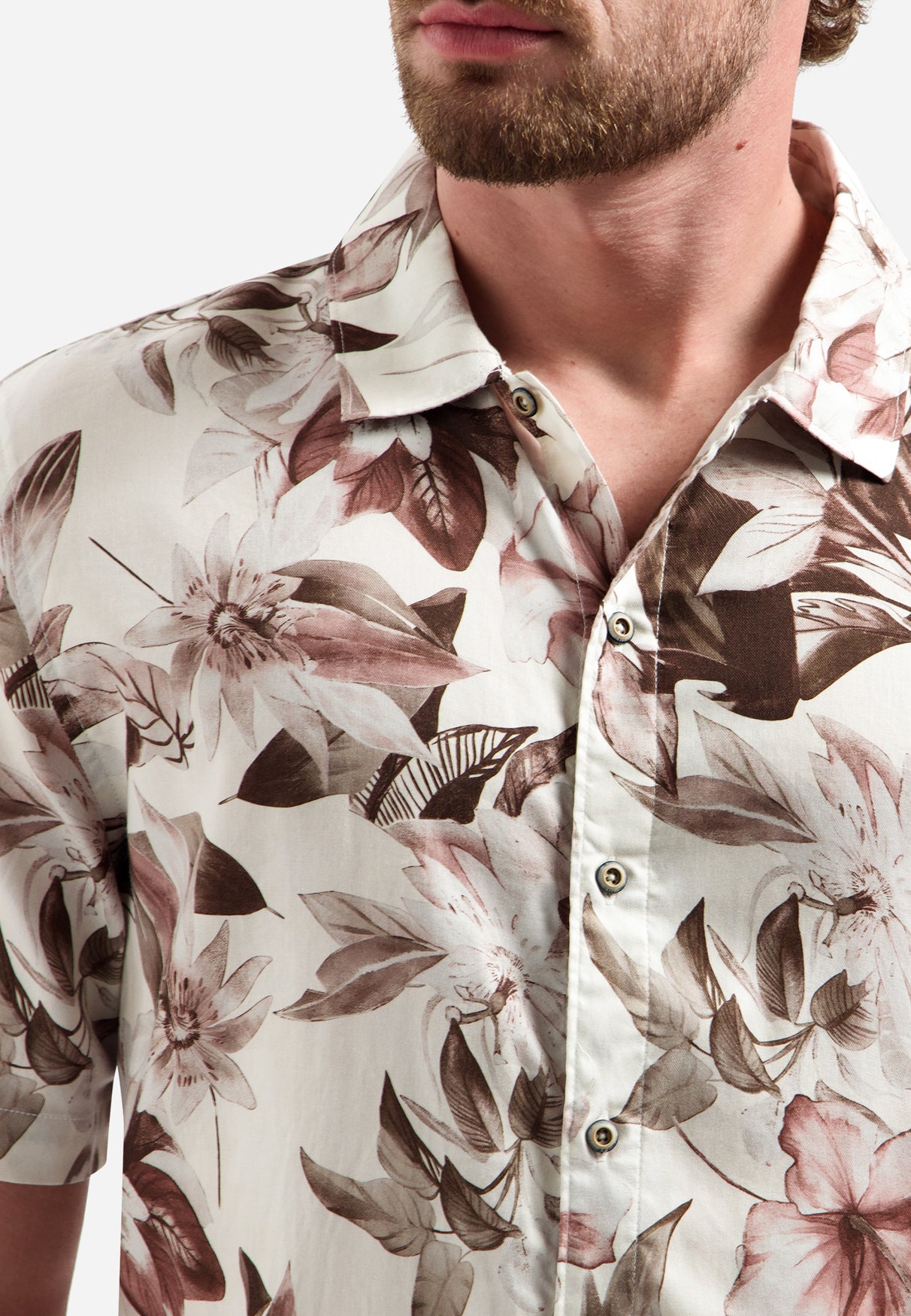 Shirt met korte mouwen en bloemenprint | Coral