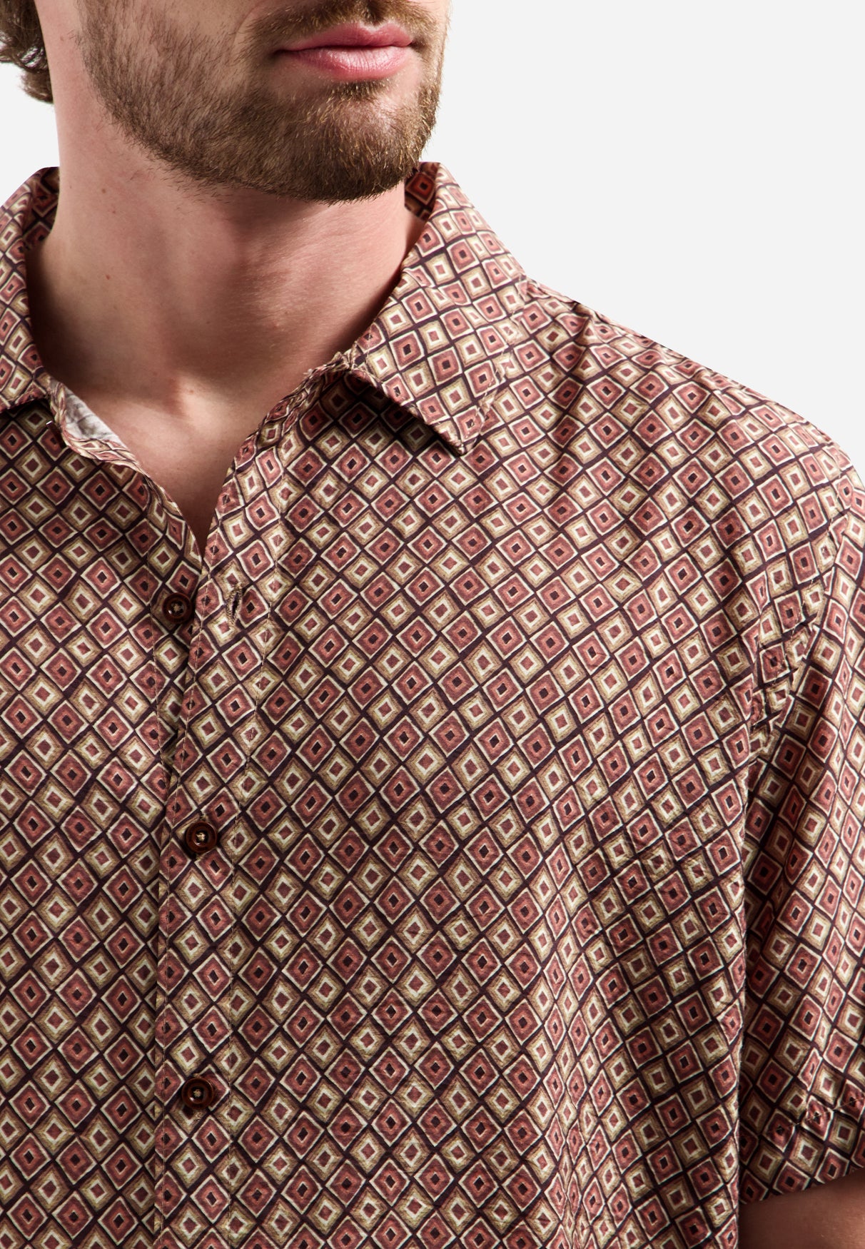 Shirt met korte mouwen en all-over print | Coral