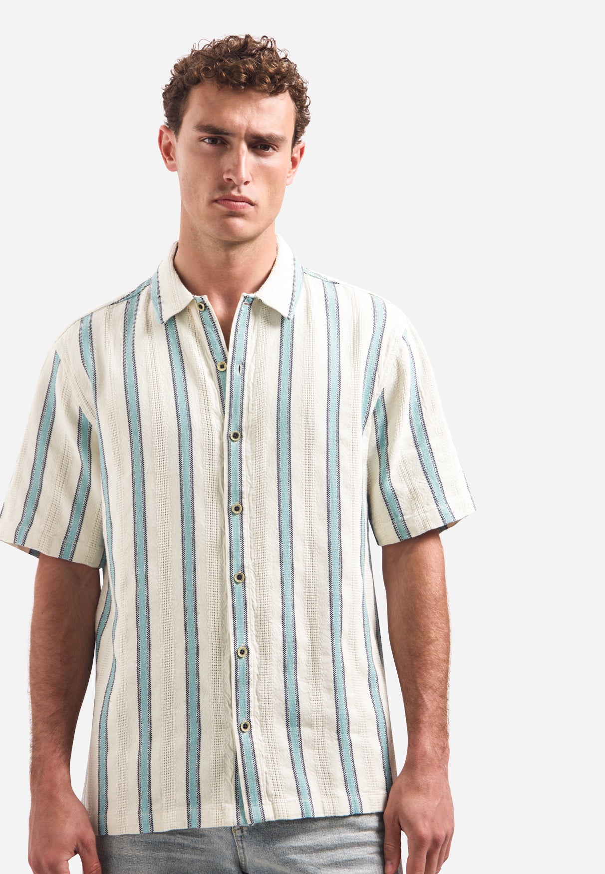 Shirt met korte mouwen en strepen | Seablue