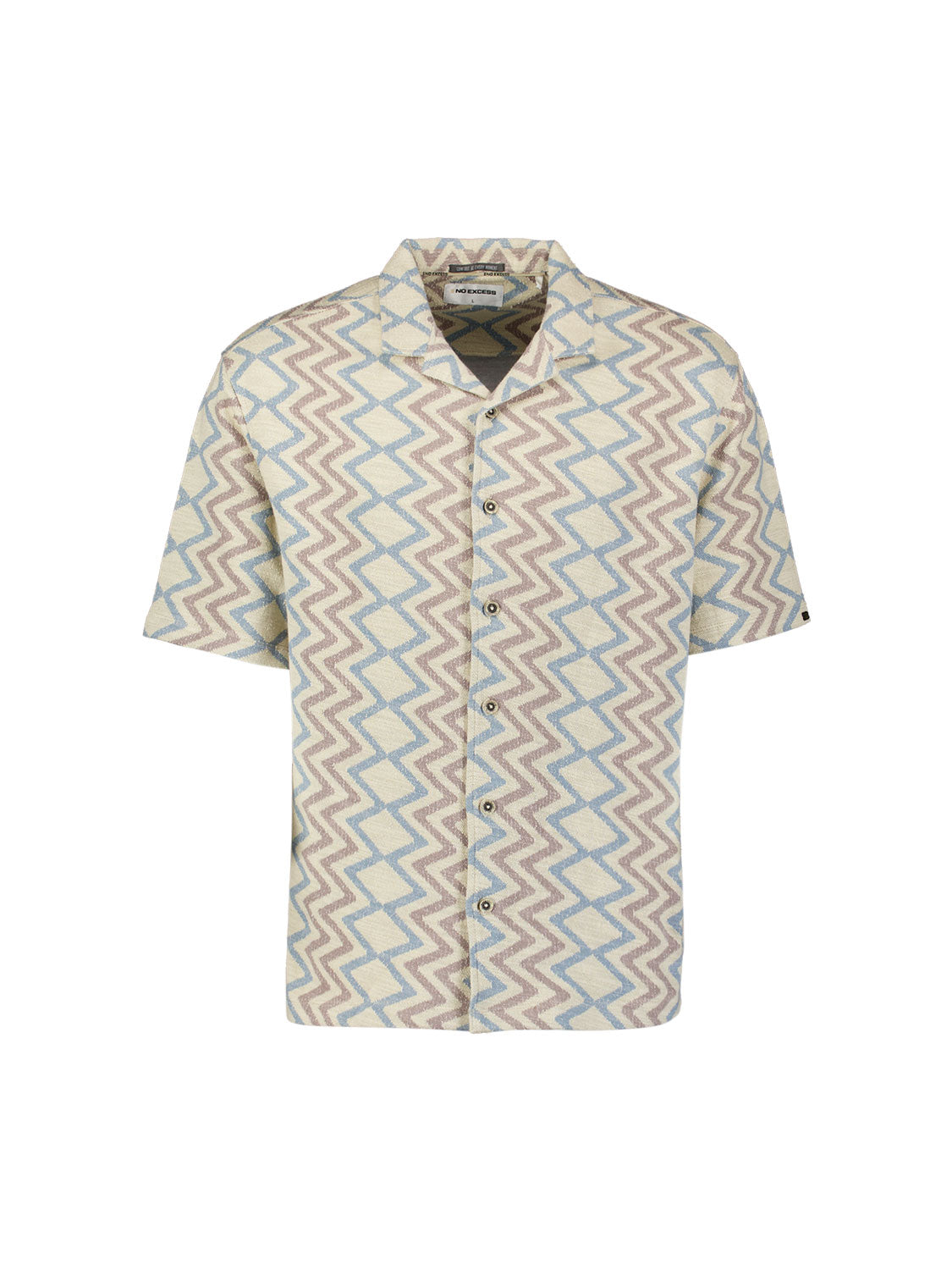 Shirt met korte mouwen en zigzagprint | Stone