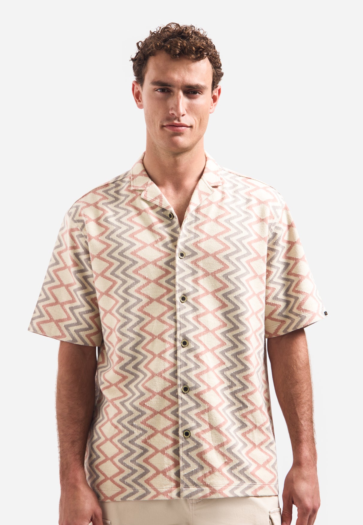 Shirt met korte mouwen en zigzagprint | Coral