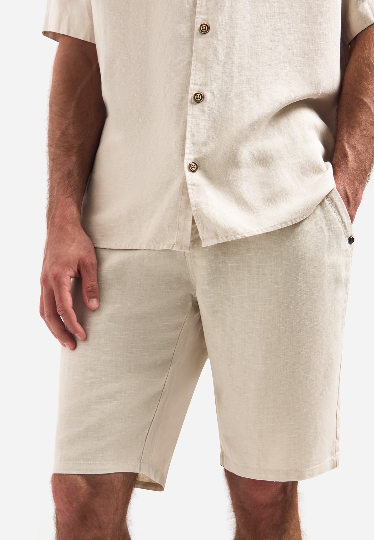 Chino shorts met koord | Stone
