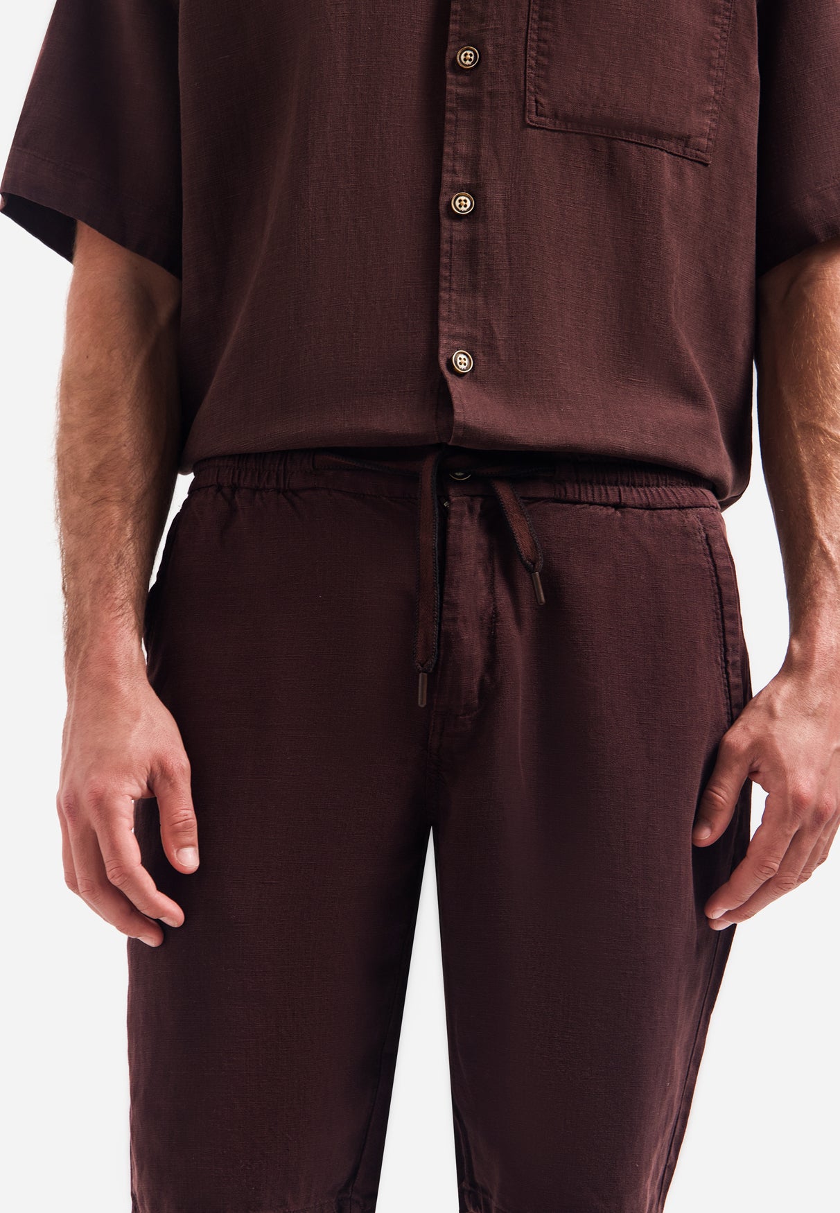 Chino shorts met trekkoord | Dark Brown