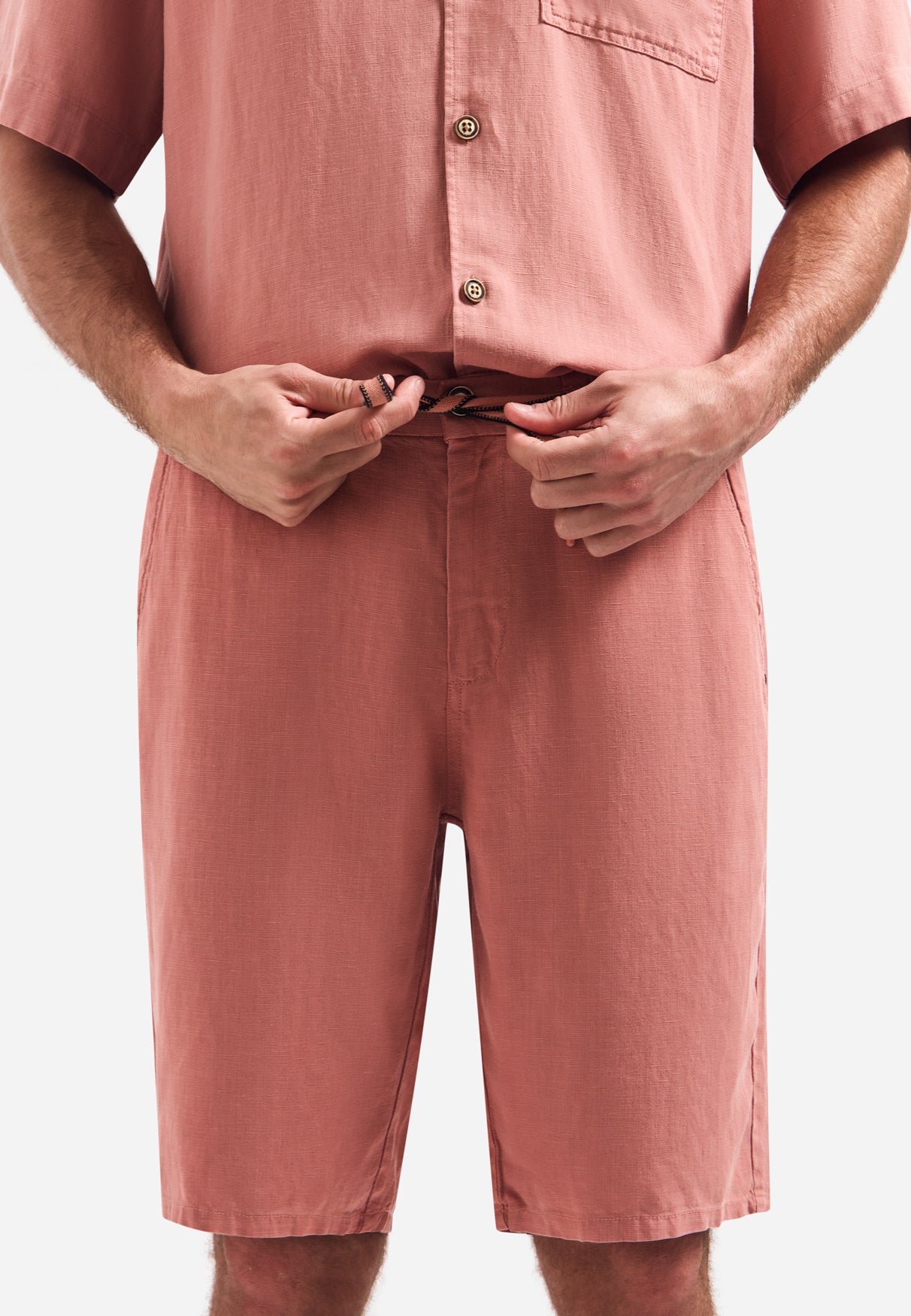 Chino shorts met trekkoord | Coral