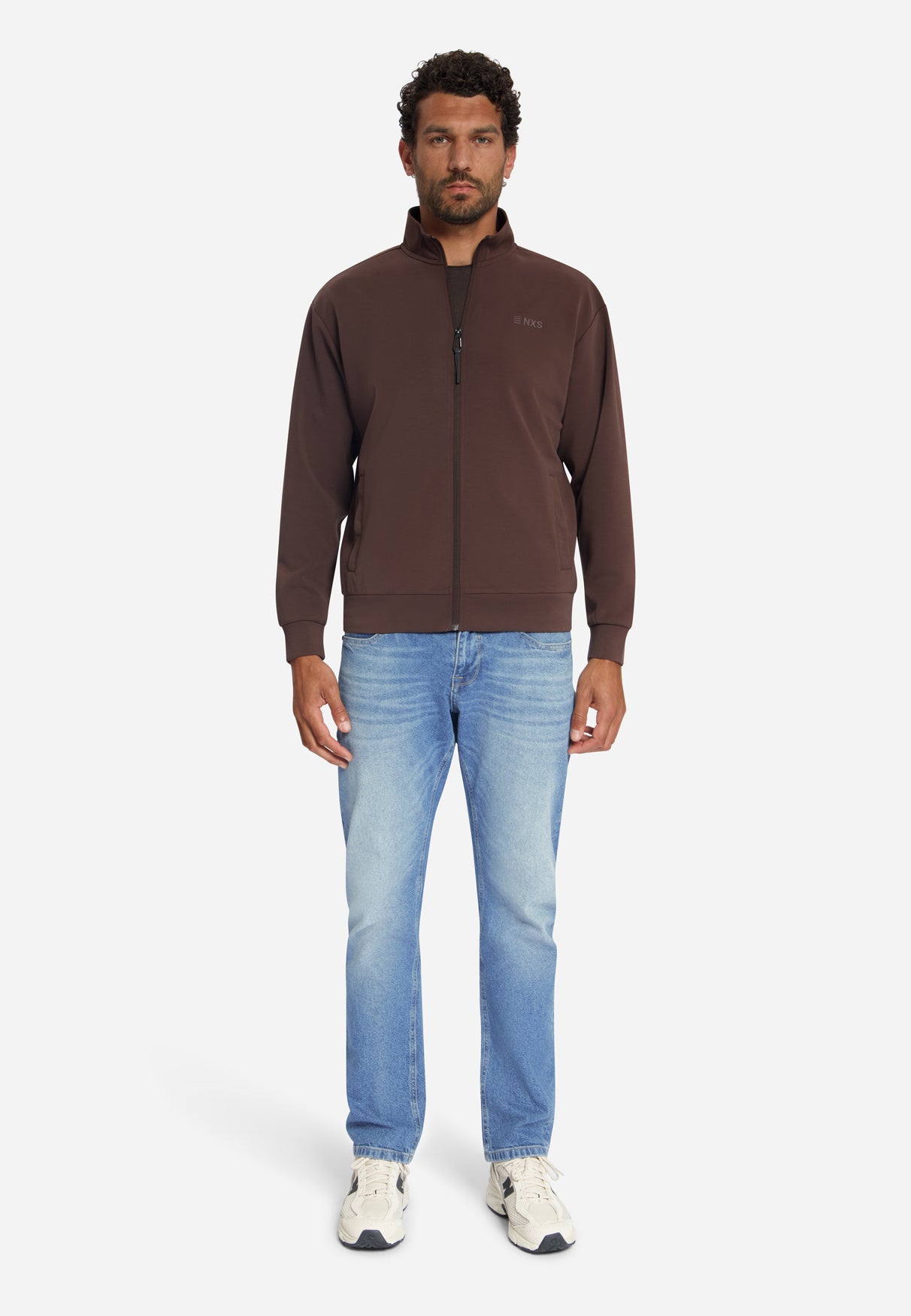 Sweat Vest met Rits | Dark Brown