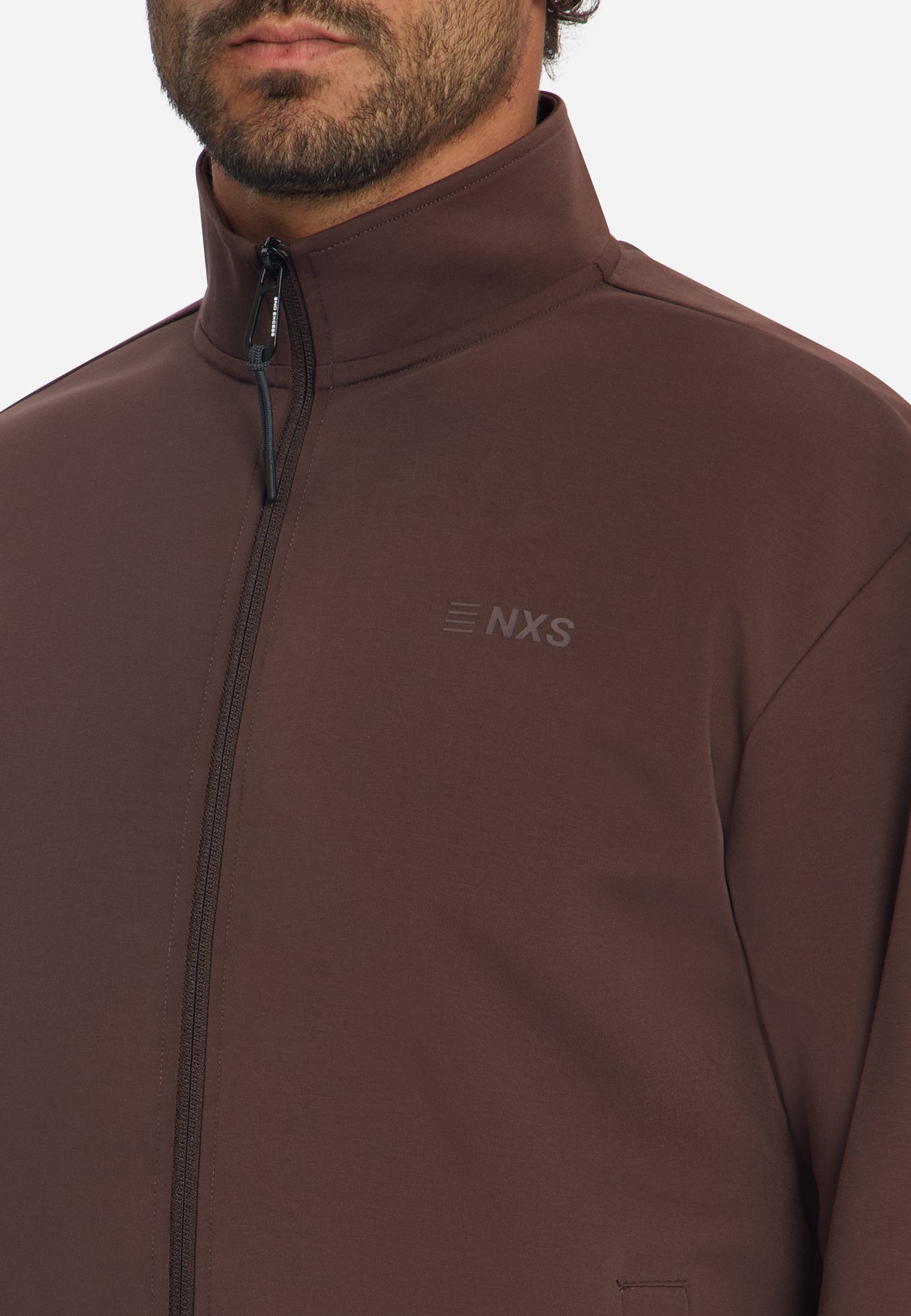 Sweat Vest met Rits | Dark Brown