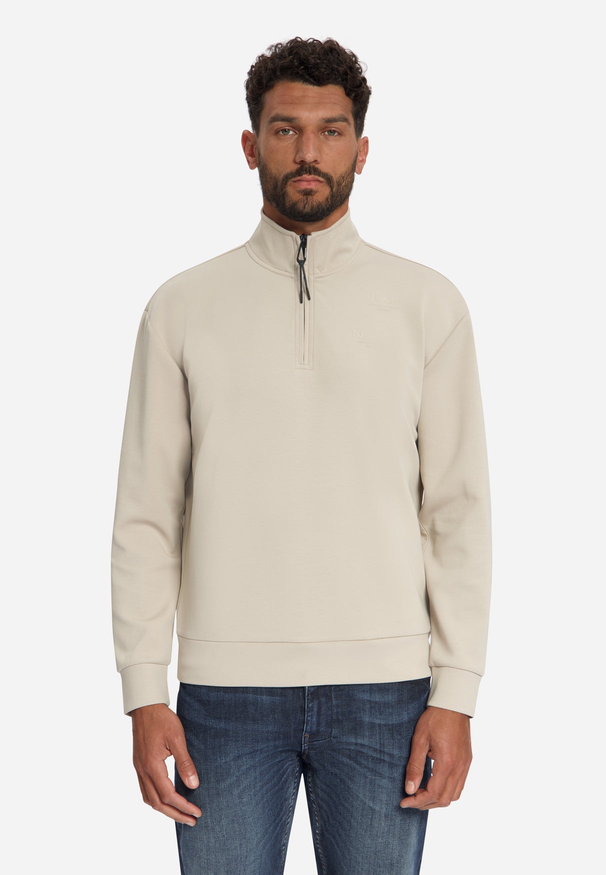 Sweater met Halve Rits | Cement