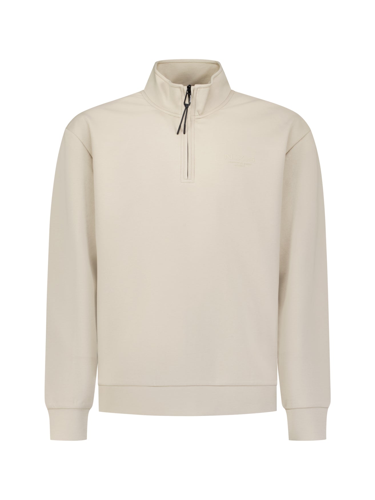 Sweater met Halve Rits | Cement