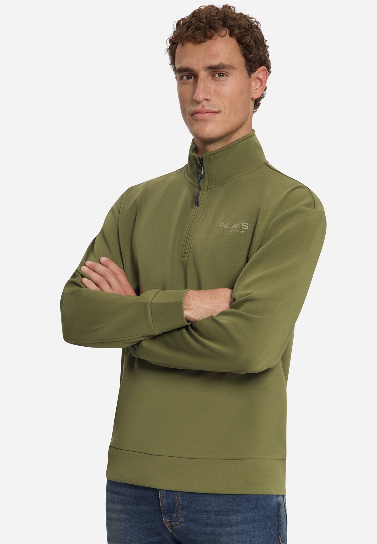 Sweater met Halve Rits | Moss