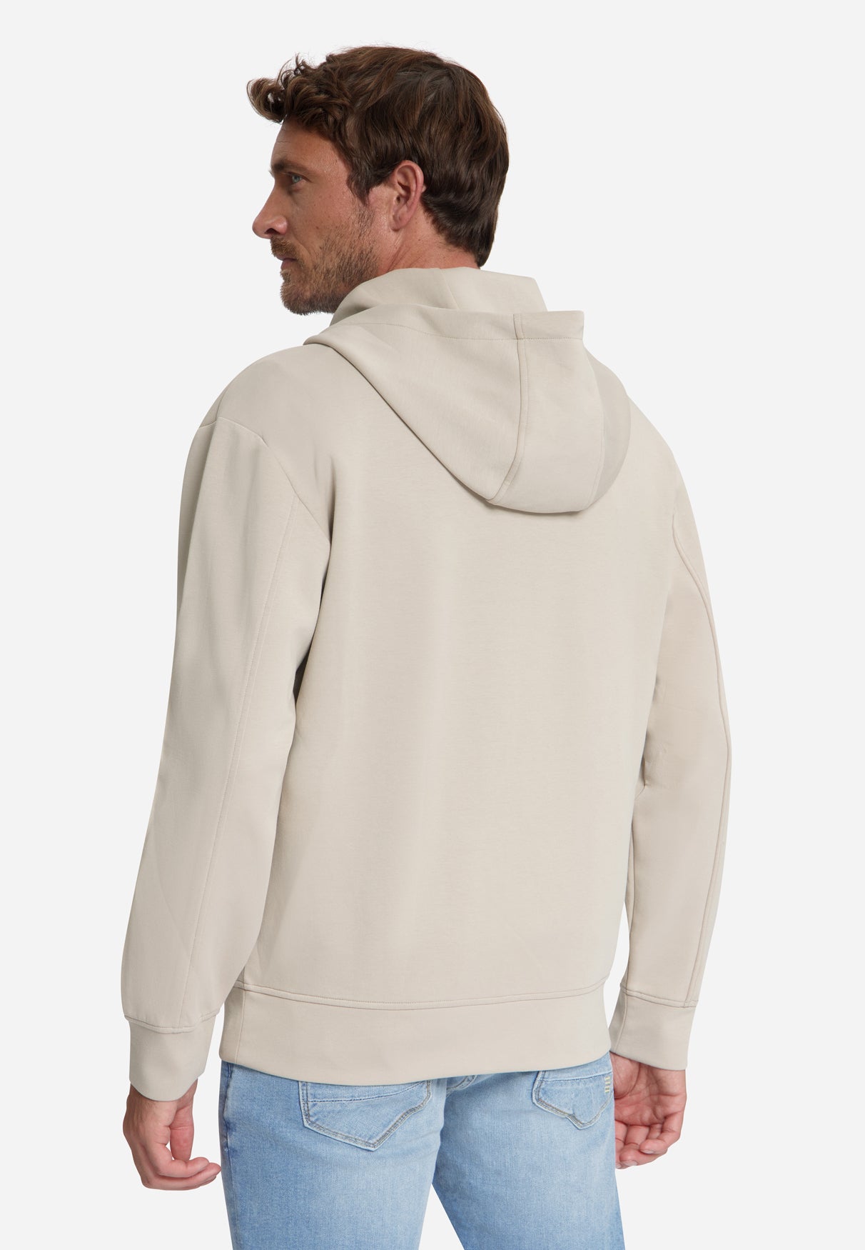 Sweatvest met capuchon en ritssluiting | Cement
