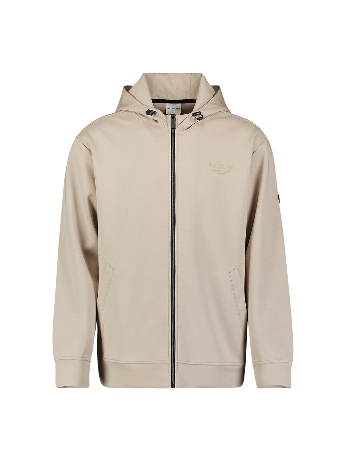 Sweatvest met capuchon en ritssluiting | Cement