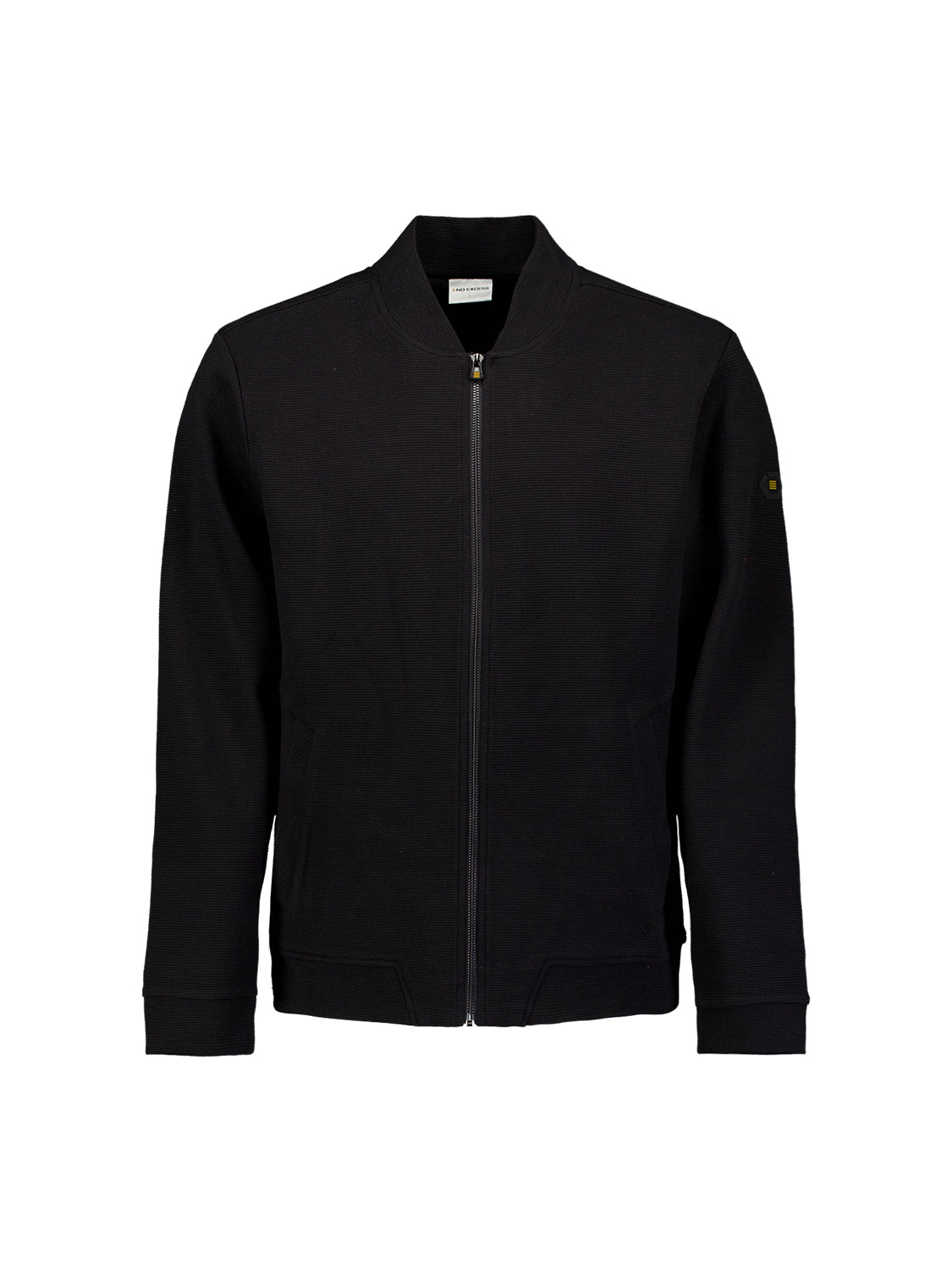 Sweater met structuur en ritssluiting | Black