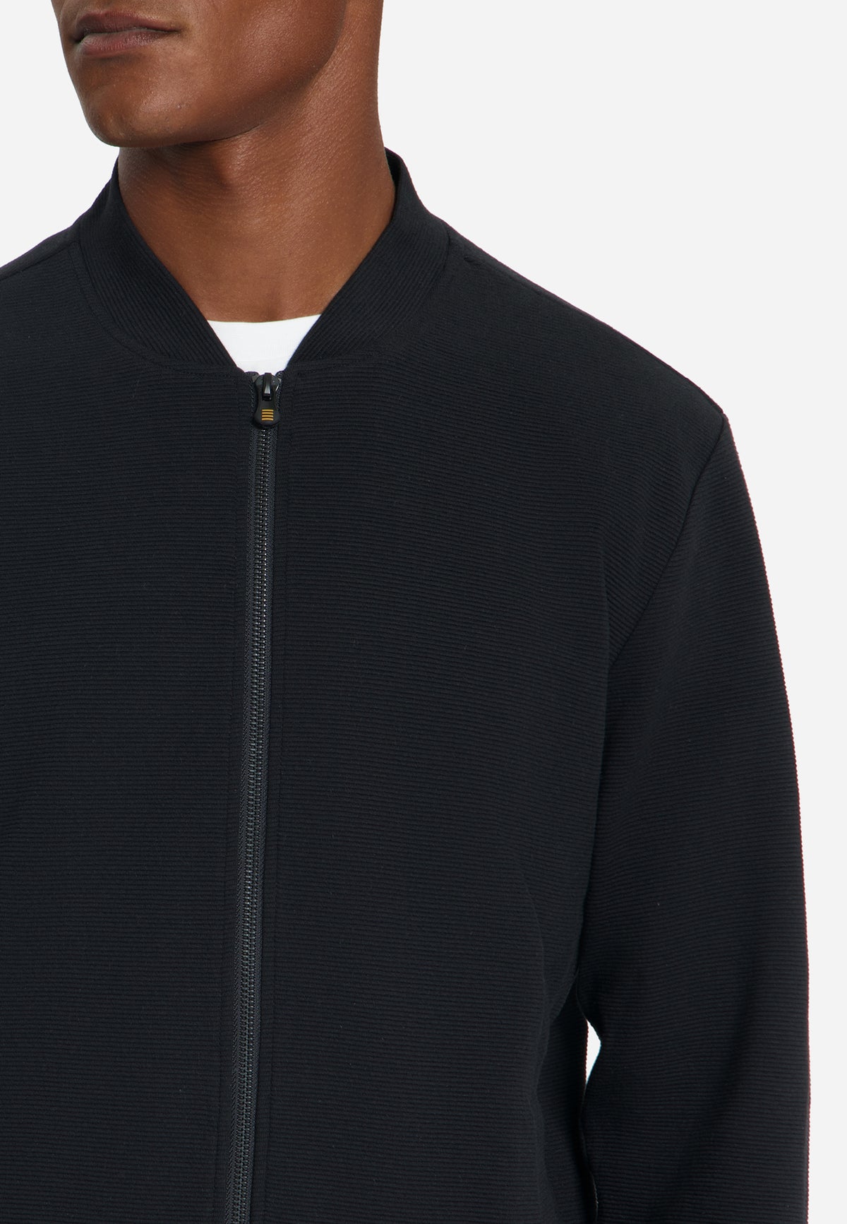 Sweater met structuur en ritssluiting | Black