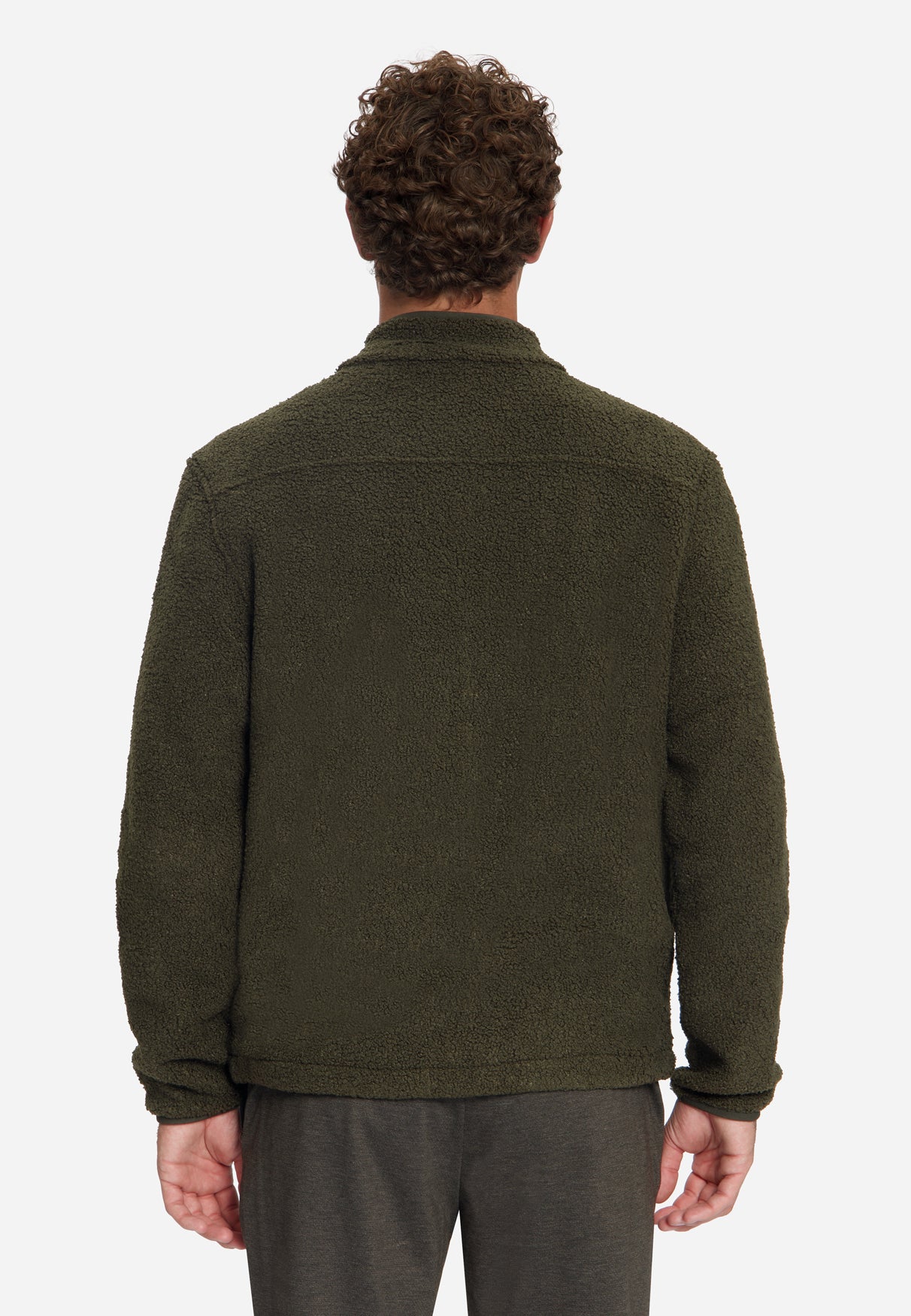 Teddy sweater met ritssluiting | Moss