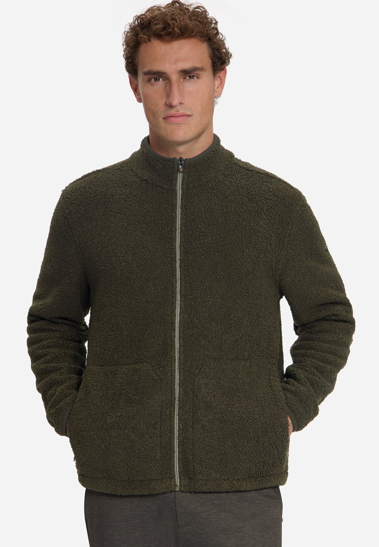 Teddy sweater met ritssluiting | Moss