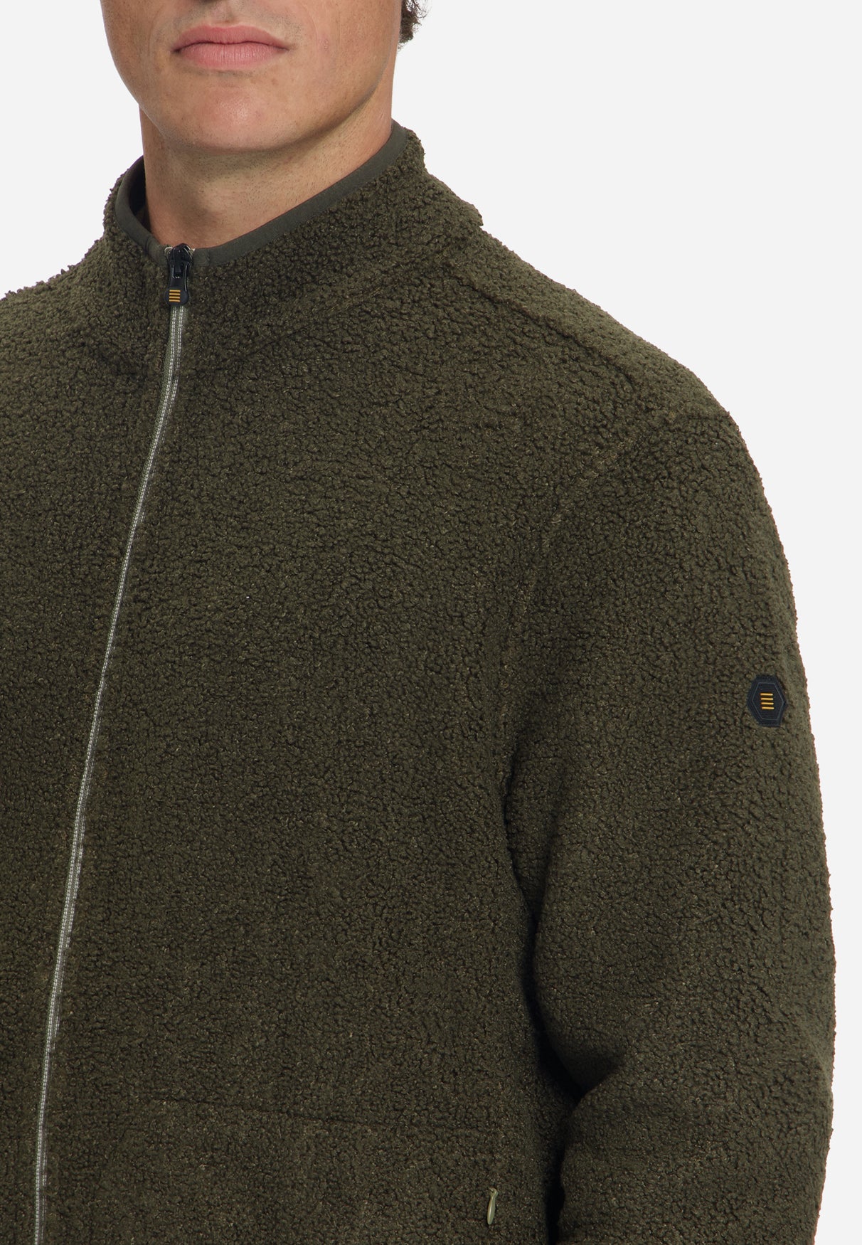 Teddy sweater met ritssluiting | Moss