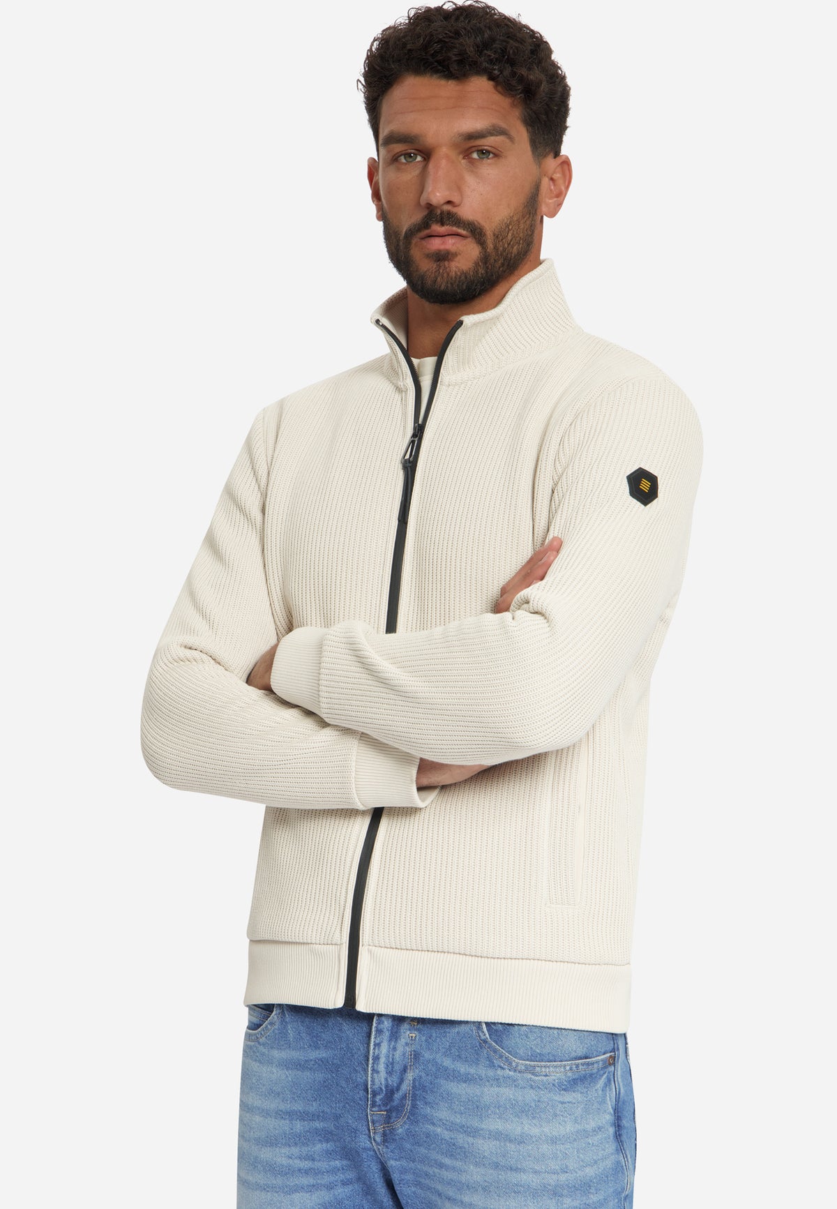 Geribde sweater met ritssluiting | Kit