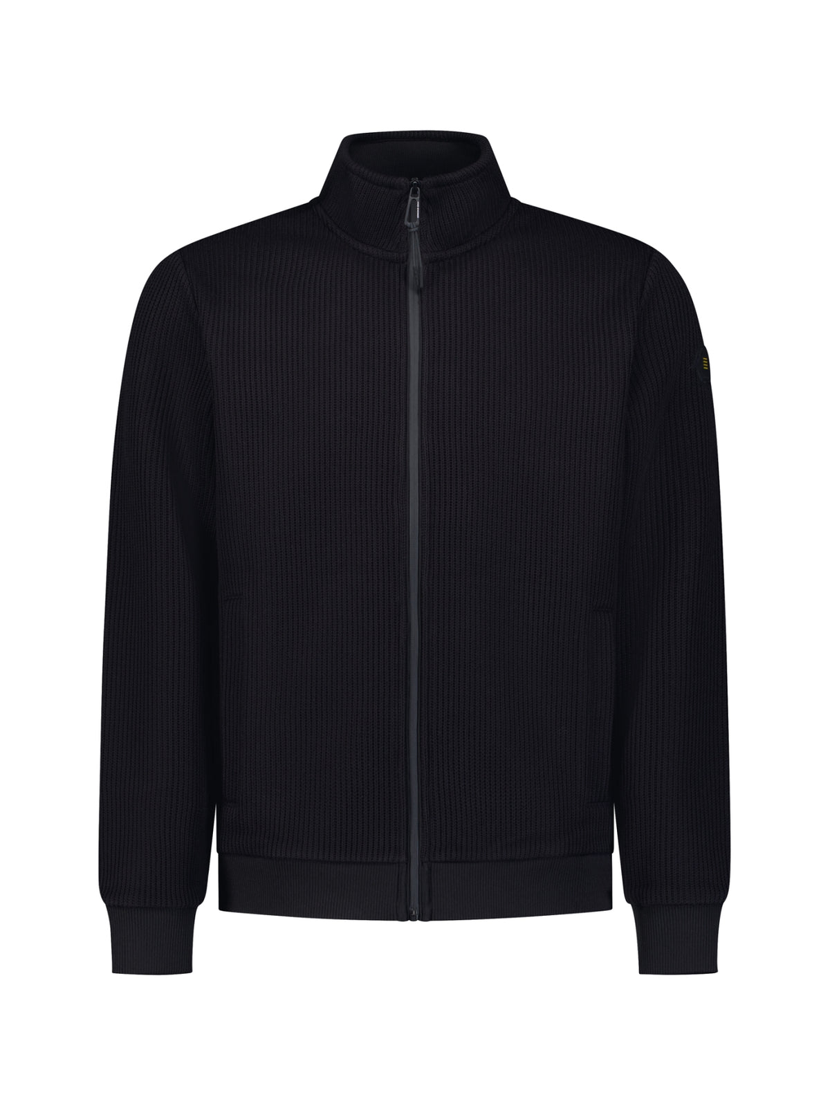 Geribde sweater met ritssluiting | Black