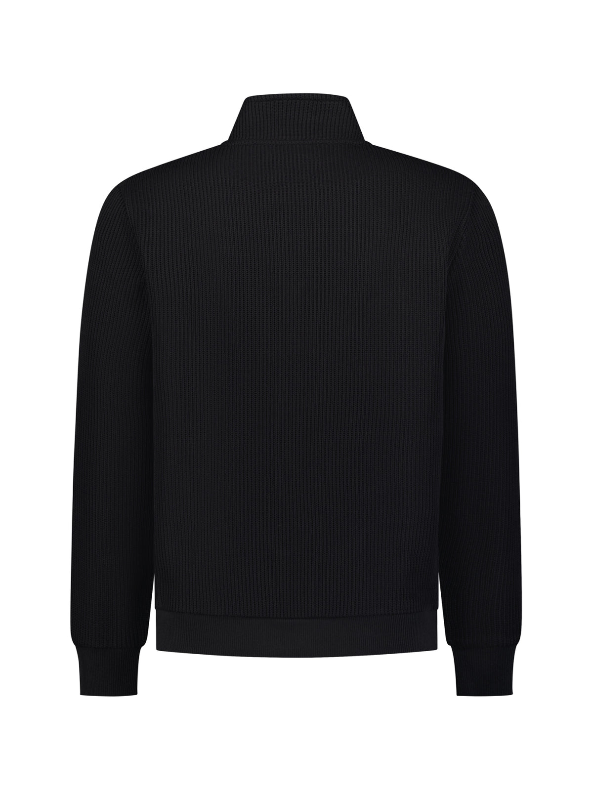 Geribde sweater met ritssluiting | Black
