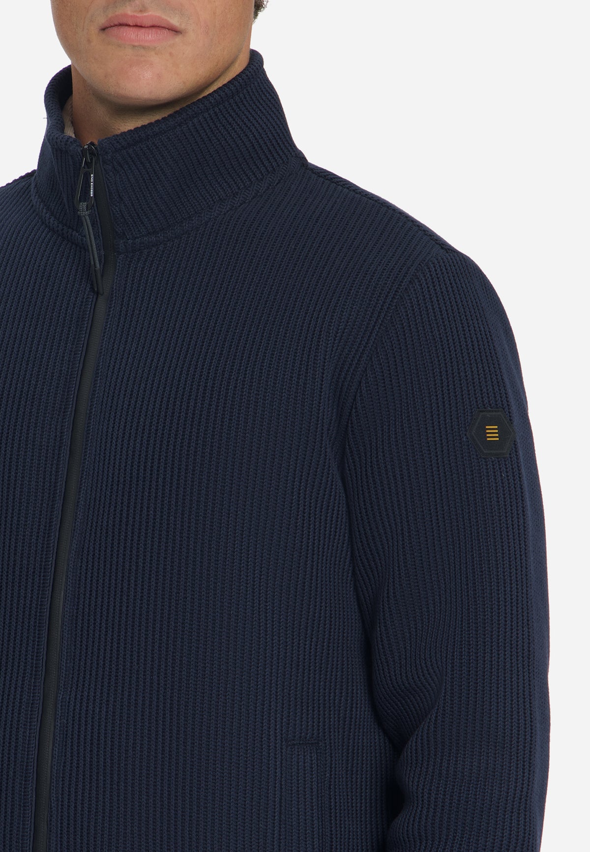 Geribde sweater met ritssluiting | Dark Night