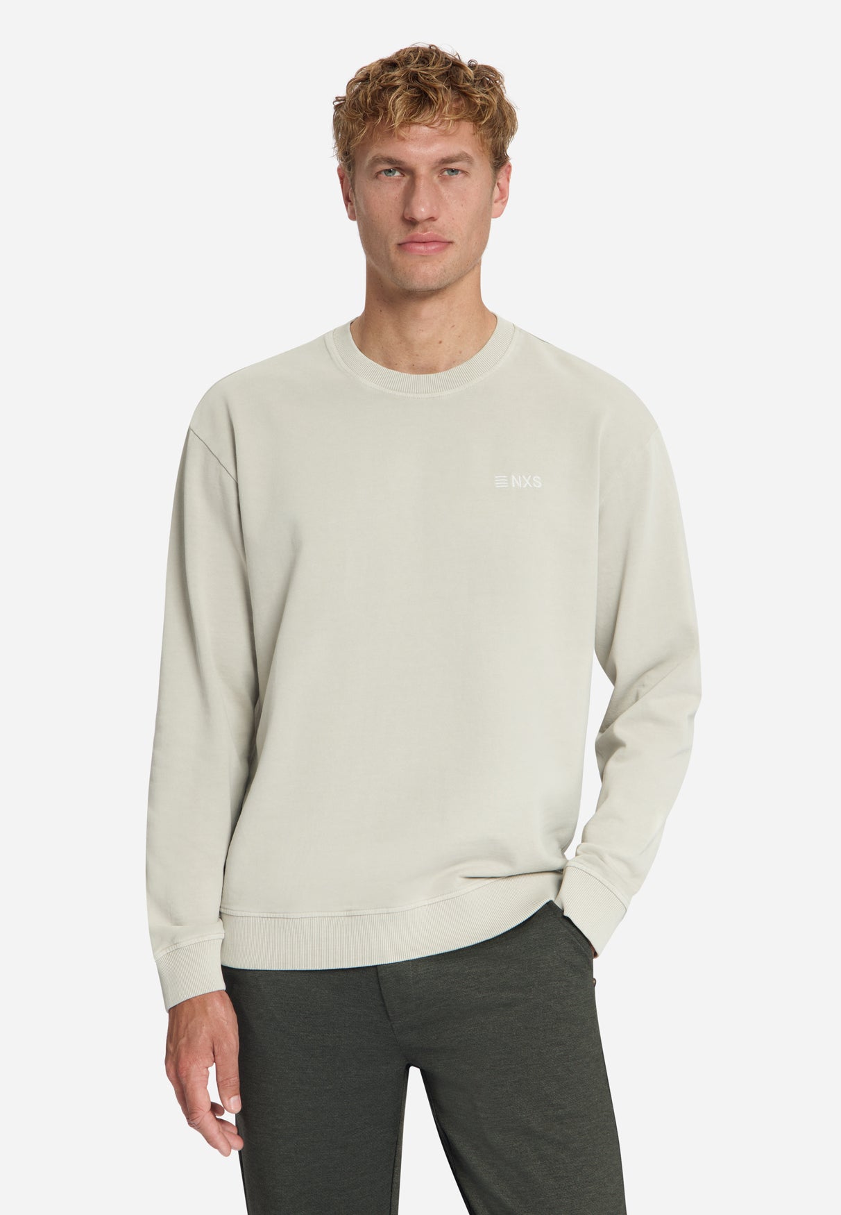 Sweater met Ronde Hals | Cement
