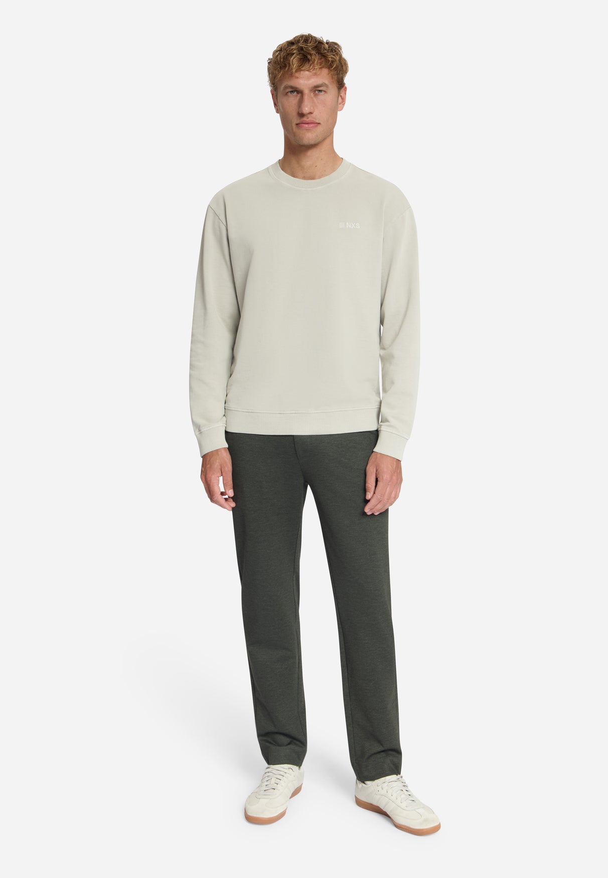 Sweater met Ronde Hals | Cement
