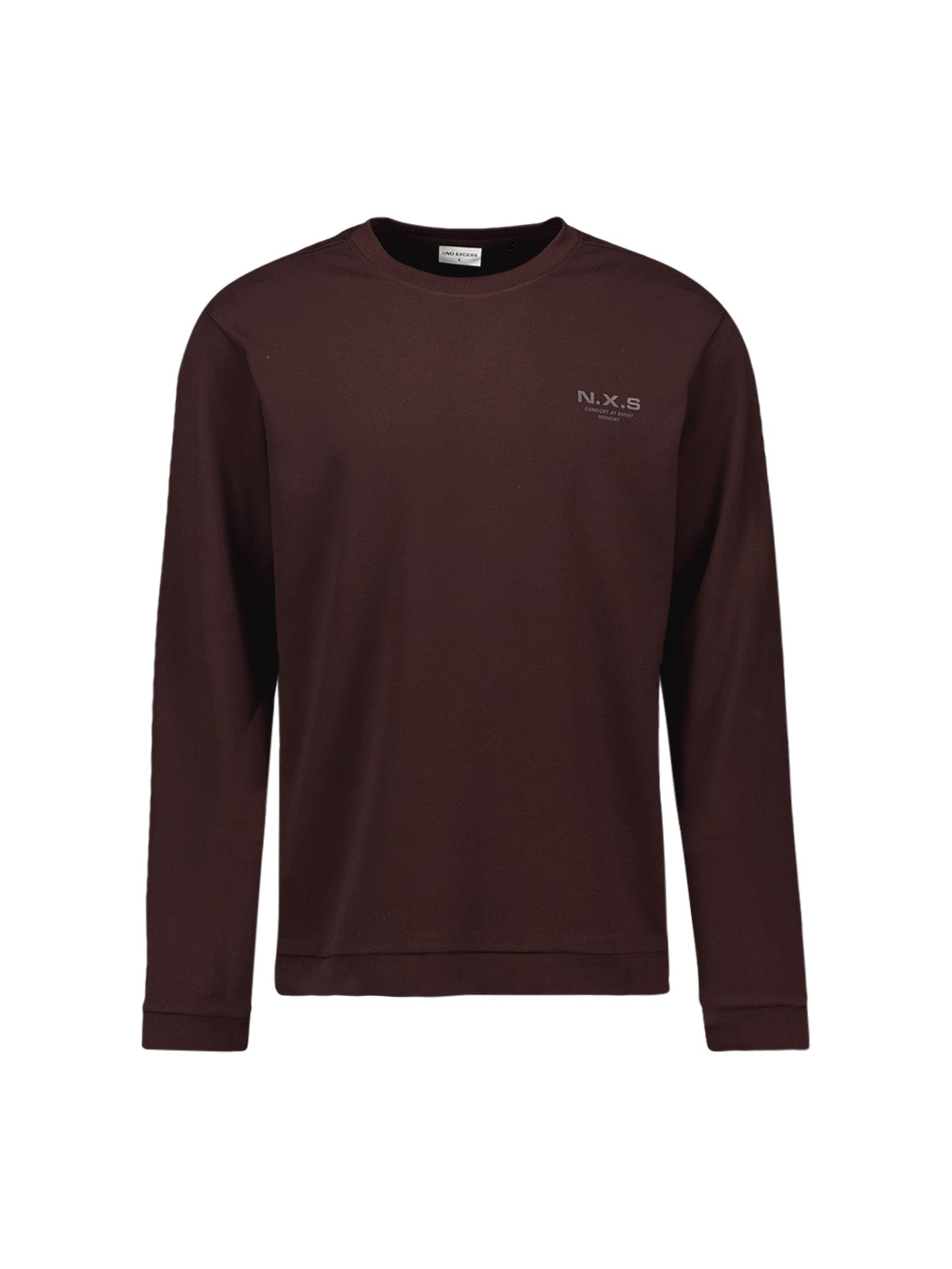Interlock T-shirt met Lange Mouwen | Dark Brown