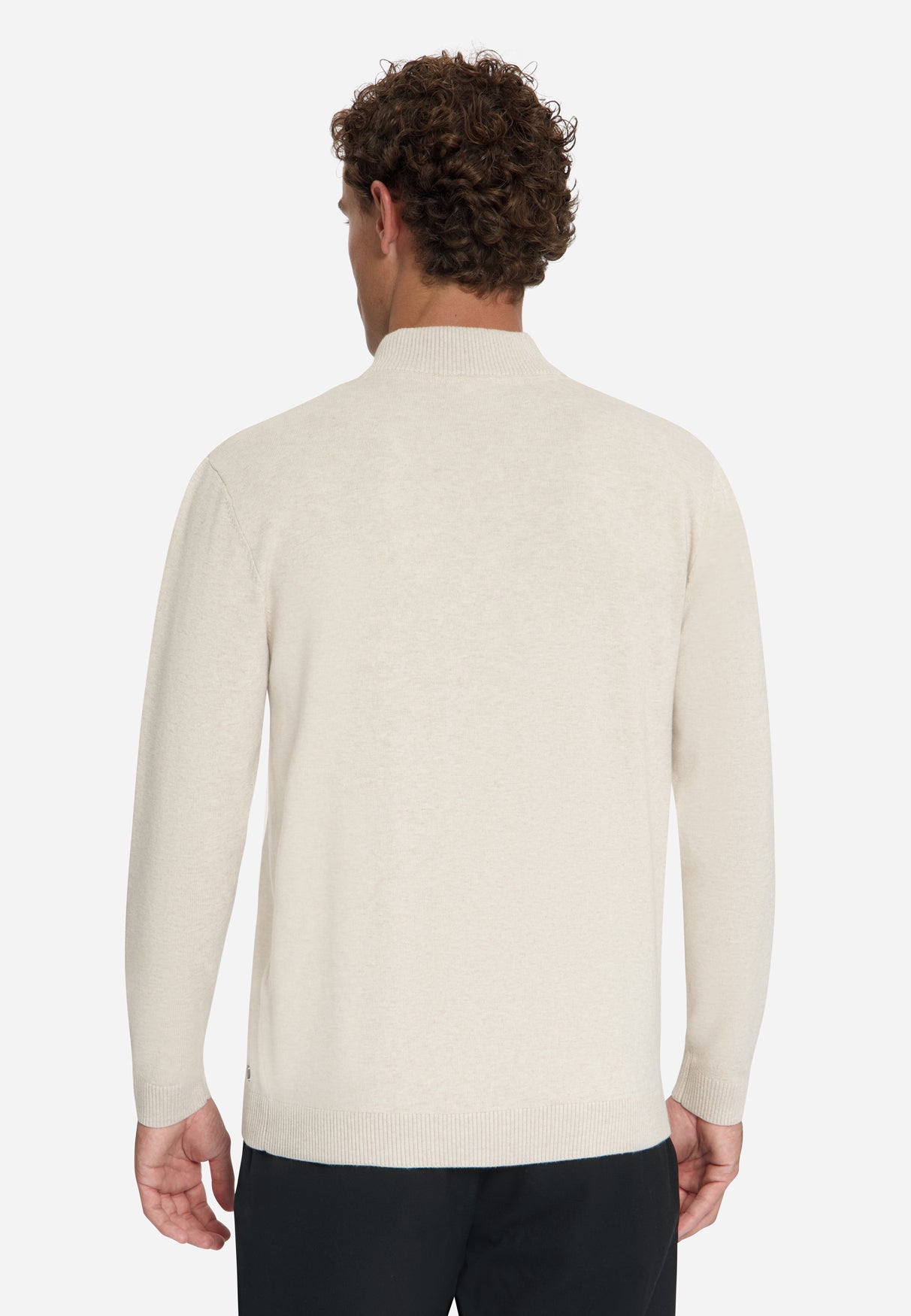 Trui met knoopkraag | Stone