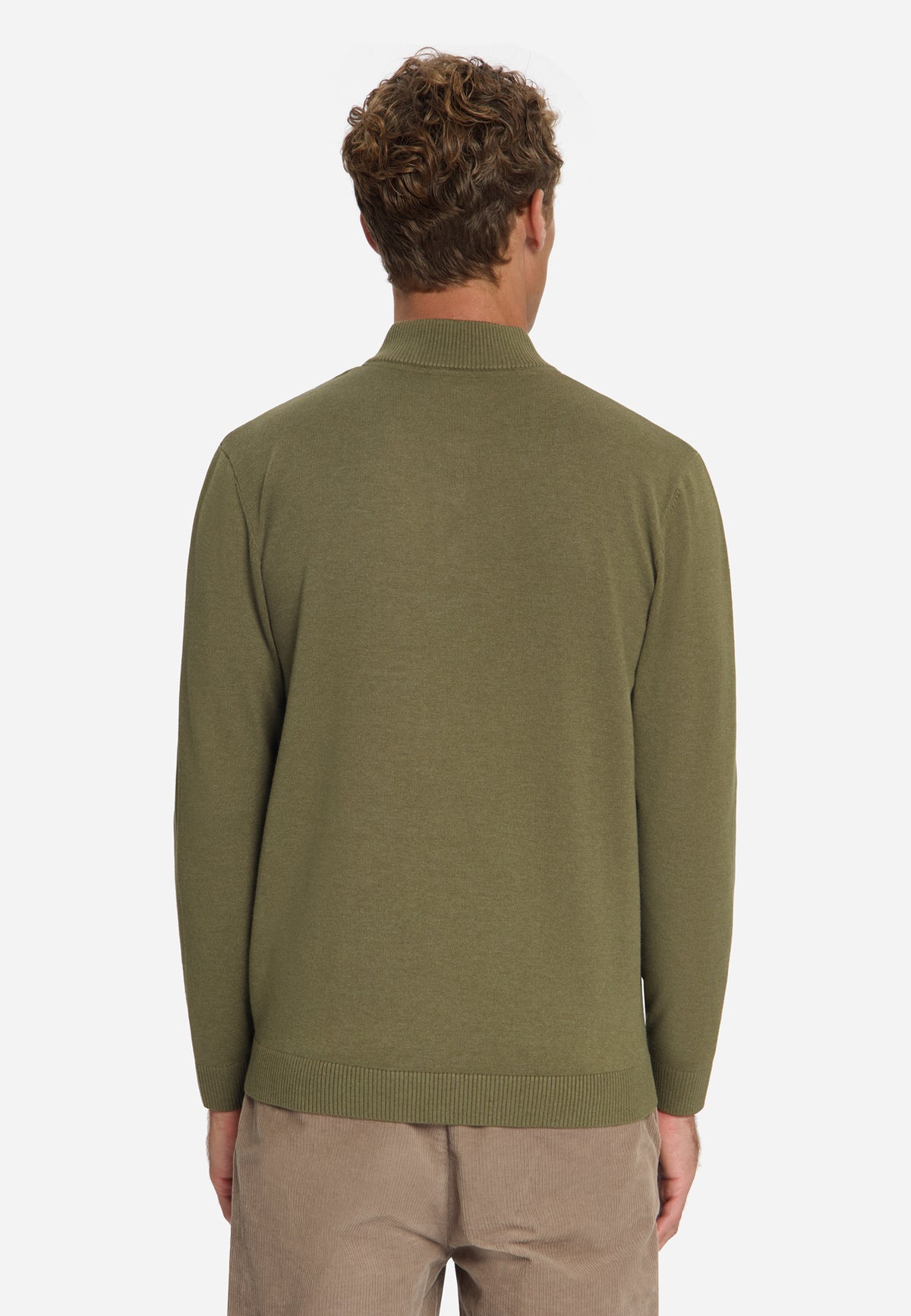 Trui met knoopkraag | Moss