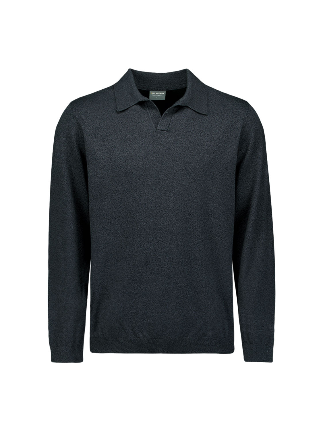 Gemêleerde polo trui | Dark Grey