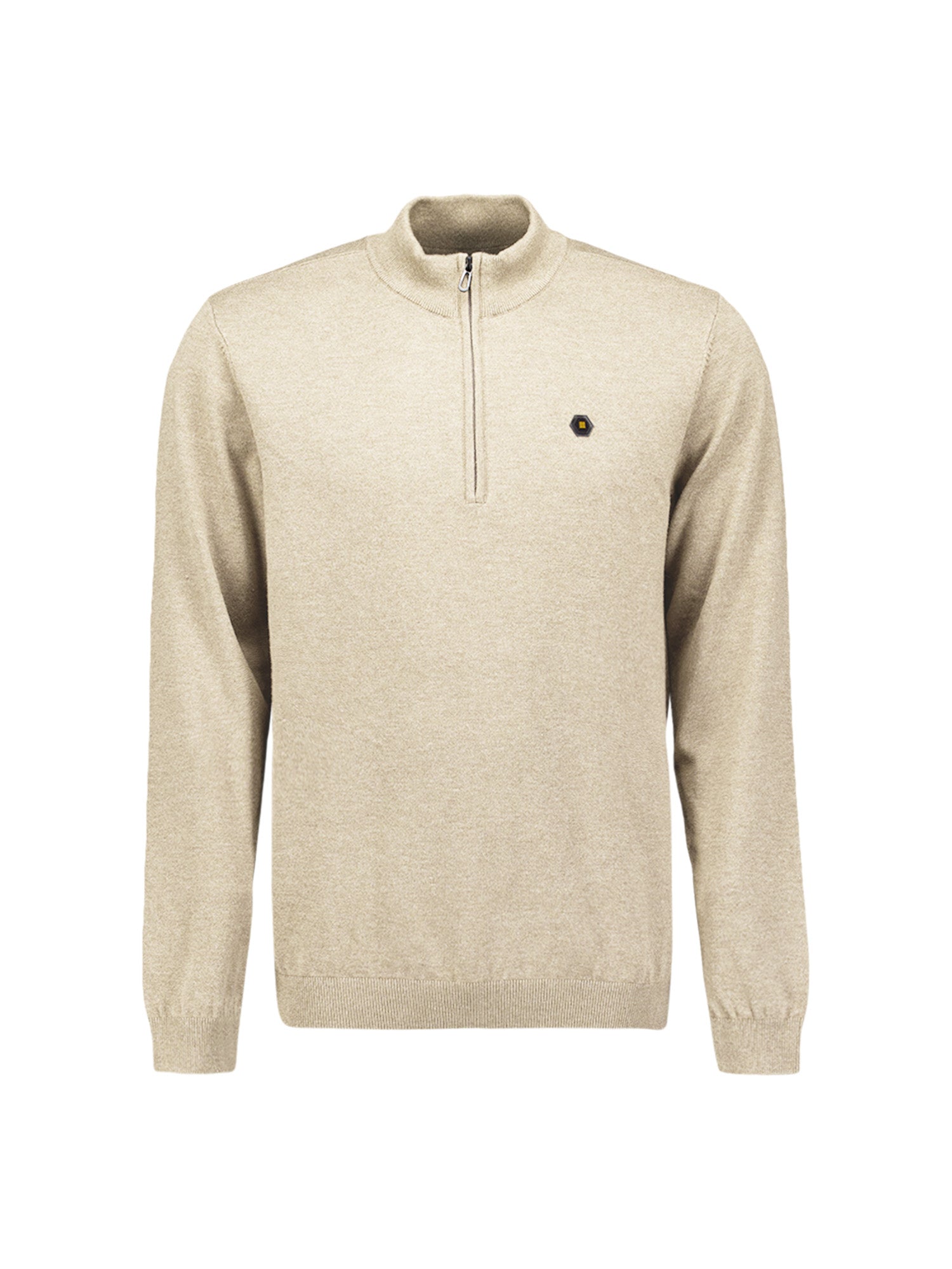 Melange Half-Zip Trui | Stone