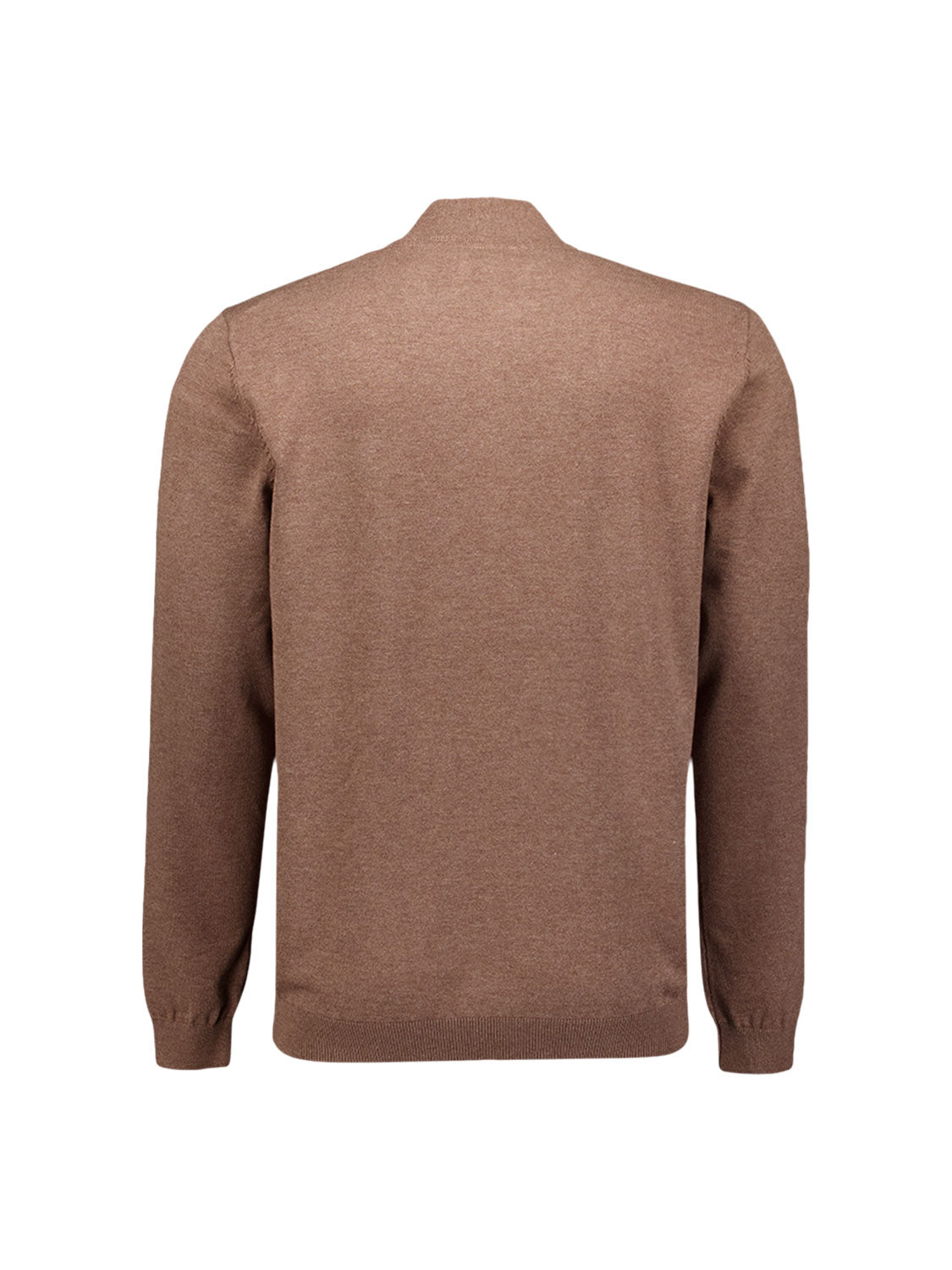 Melange Half-Zip Trui | Light Brown
