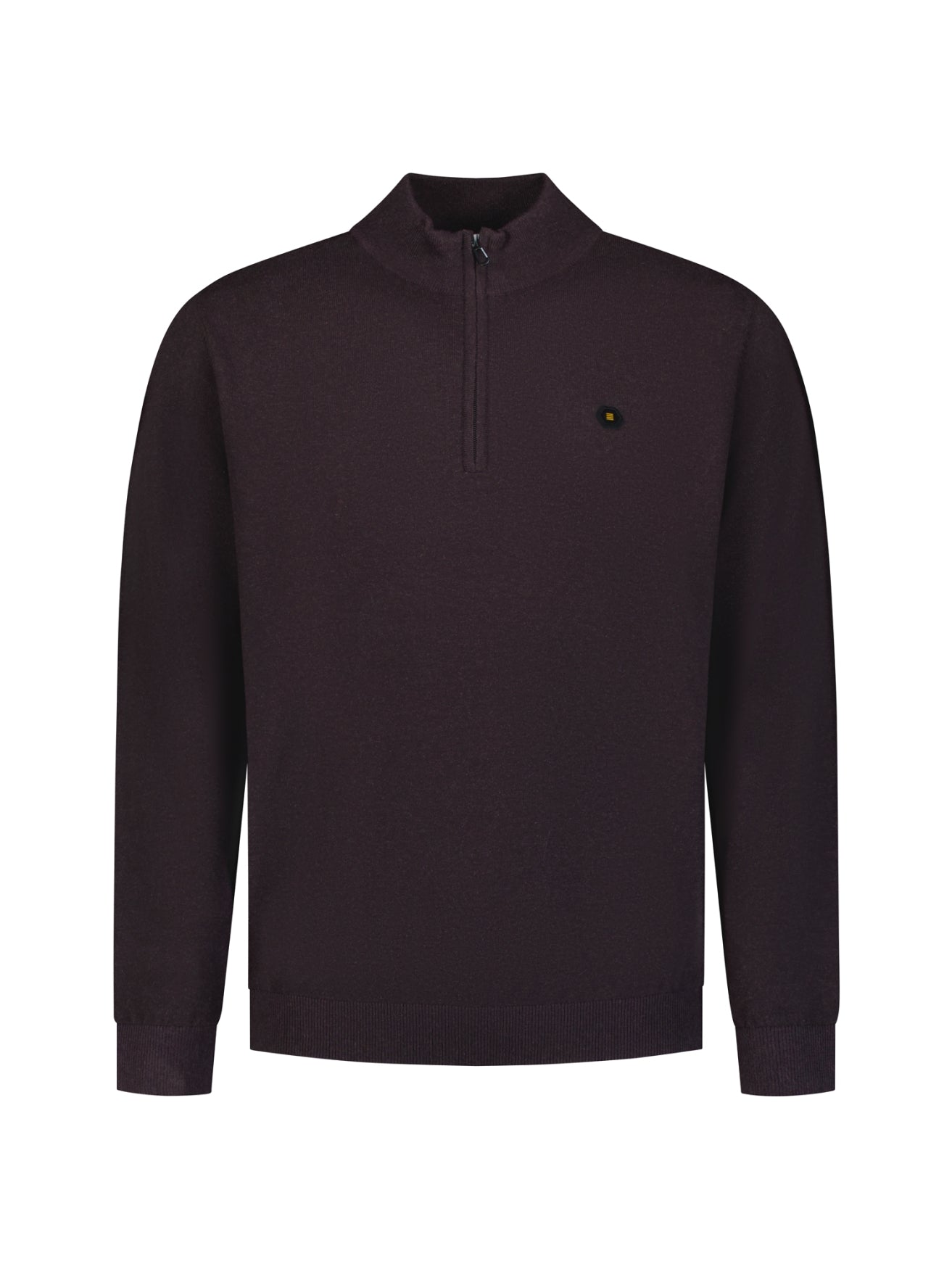 Melange Half-Zip Trui | Dark Brown