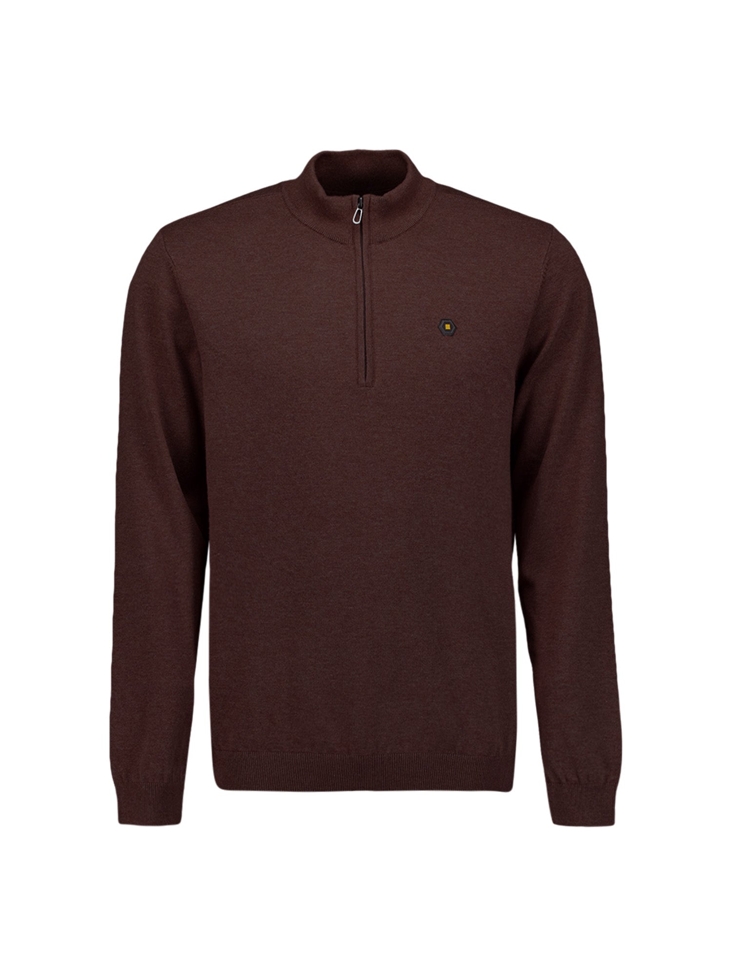 Melange Half-Zip Trui | Dark Brown