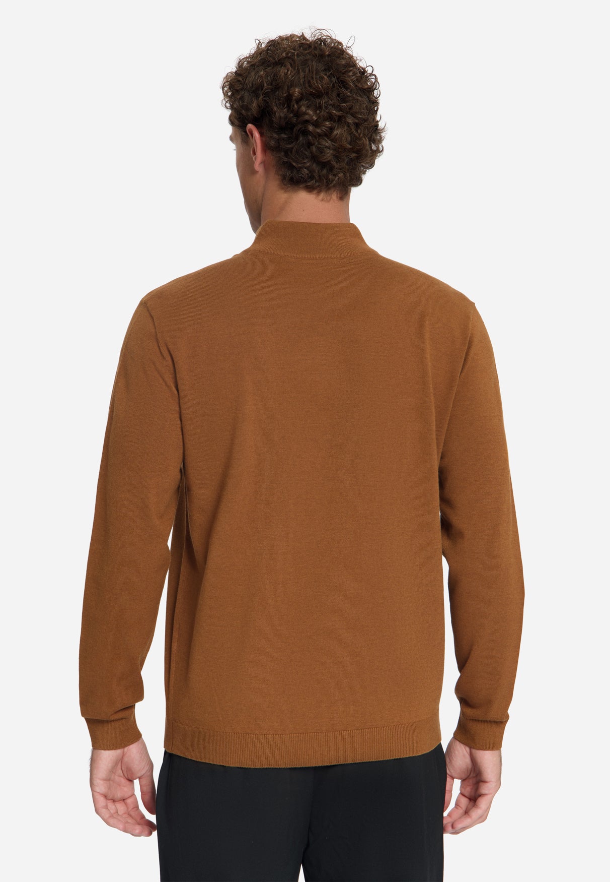 Melange Half-Zip Trui | Caramel