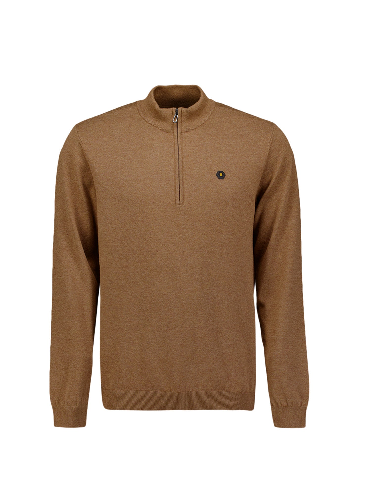 Melange Half-Zip Trui | Caramel